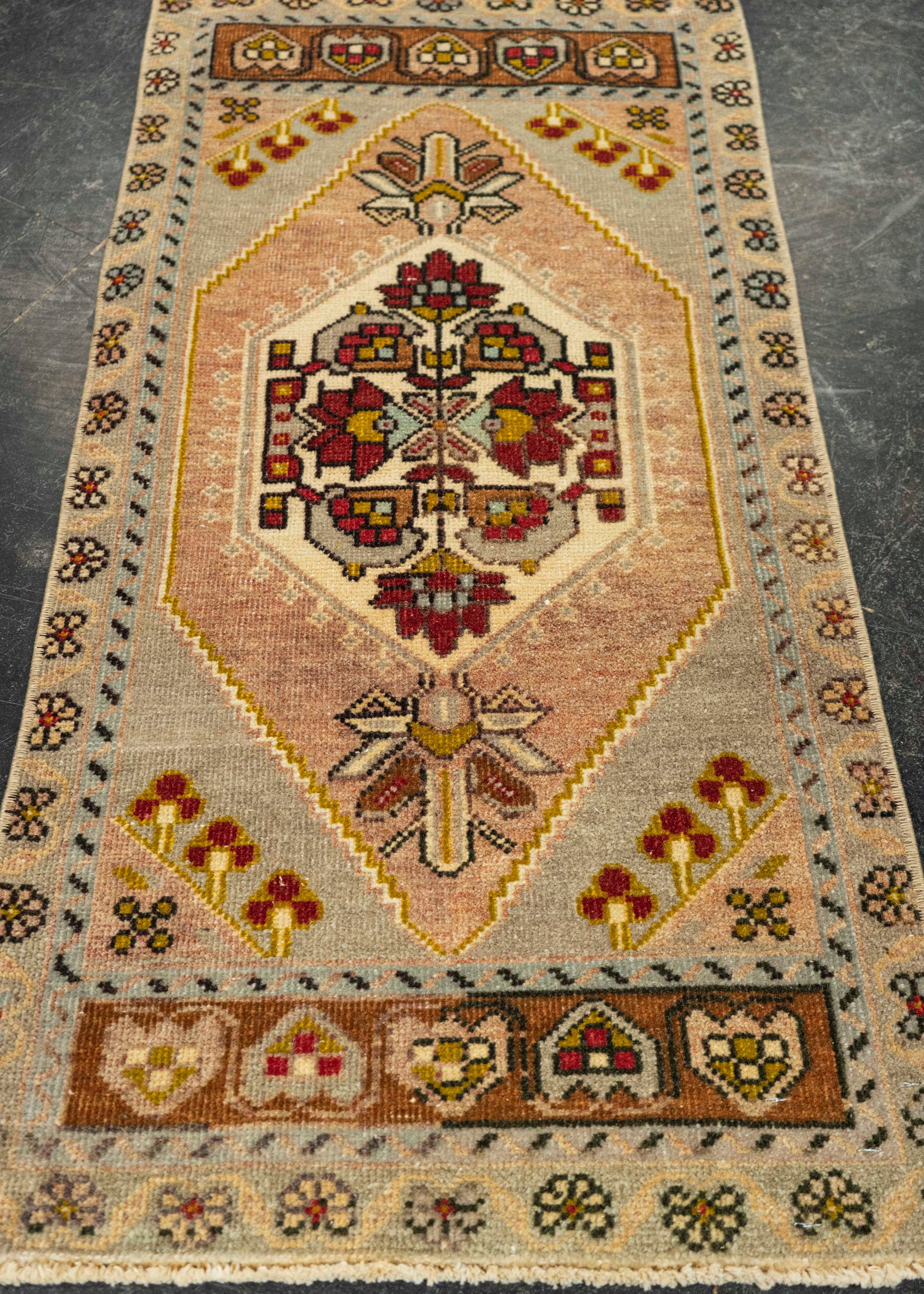 Turkish Mini Rug Oriental Hand Knotted Vintage Rug 1'7" x 3'4" #21213