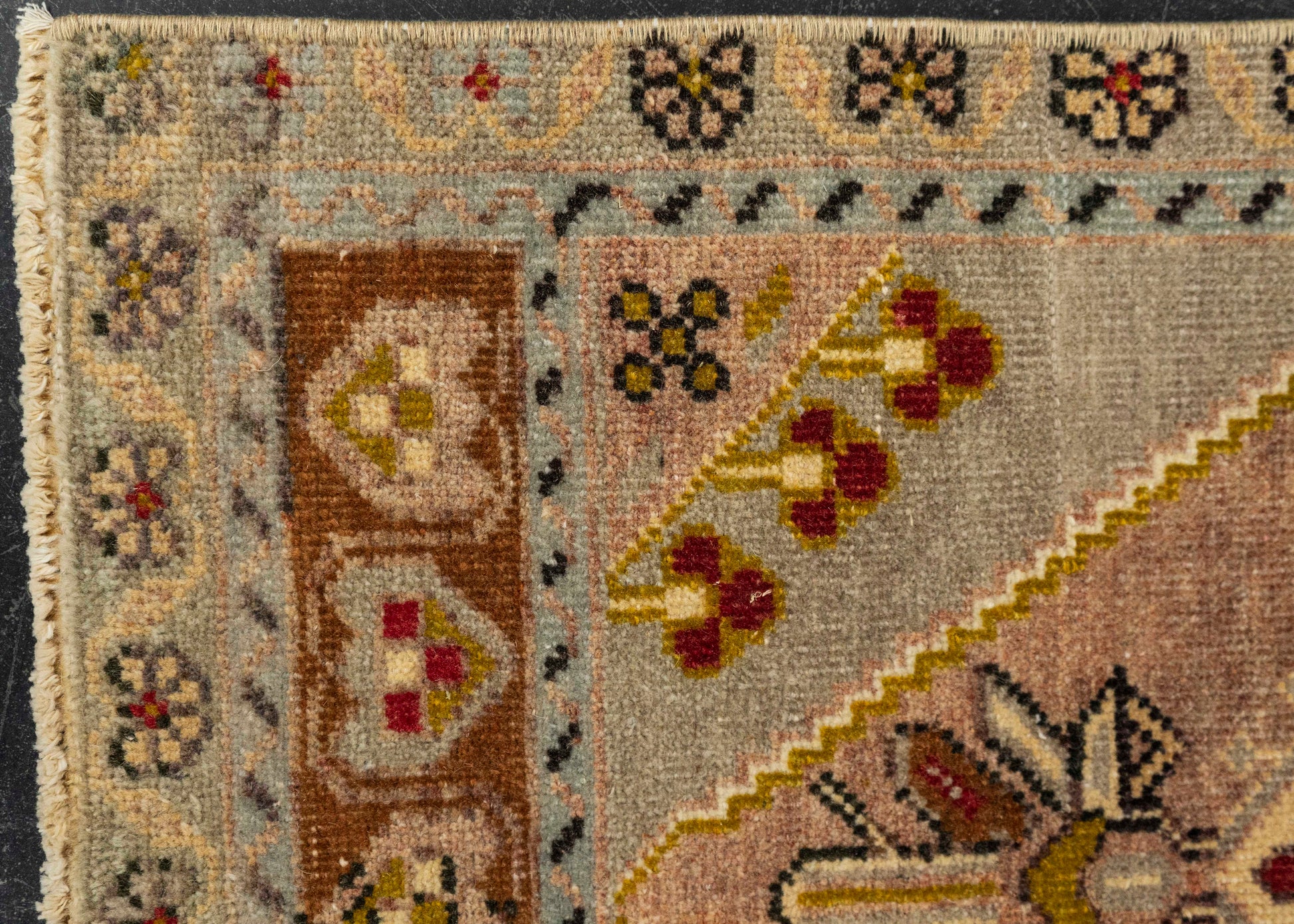 Turkish Mini Rug Oriental Hand Knotted Vintage Rug 1'7" x 3'4" #21213