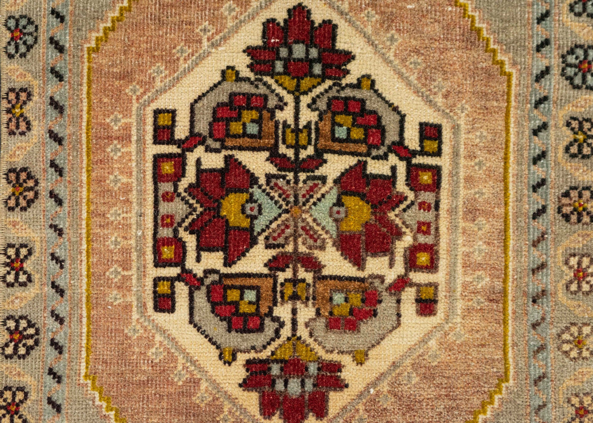 Turkish Mini Rug Oriental Hand Knotted Vintage Rug 1'7" x 3'4" #21213