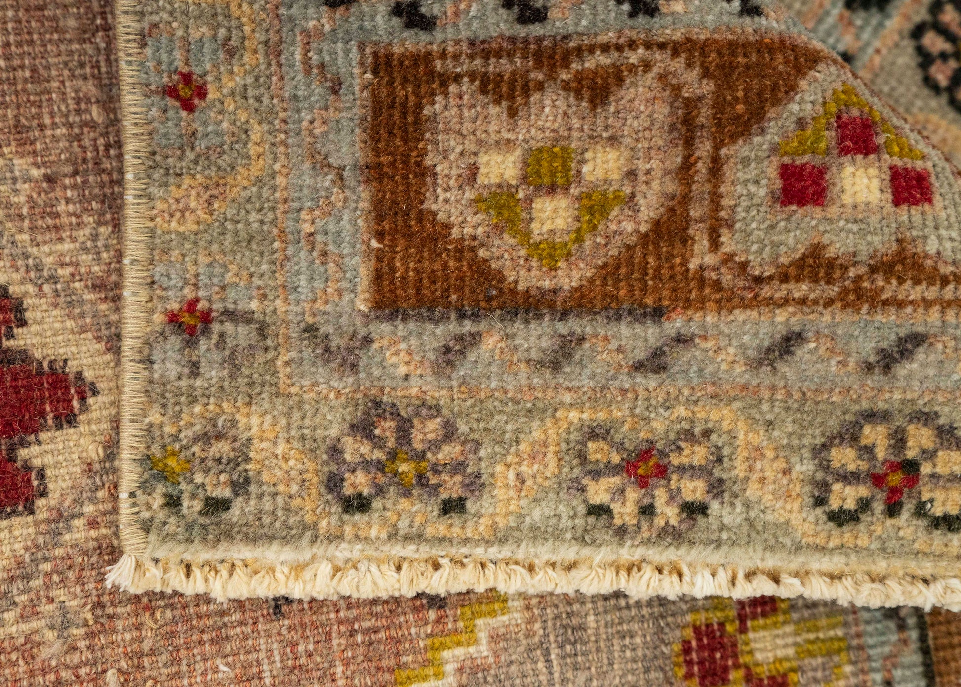 Turkish Mini Rug Oriental Hand Knotted Vintage Rug 1'7" x 3'4" #21213
