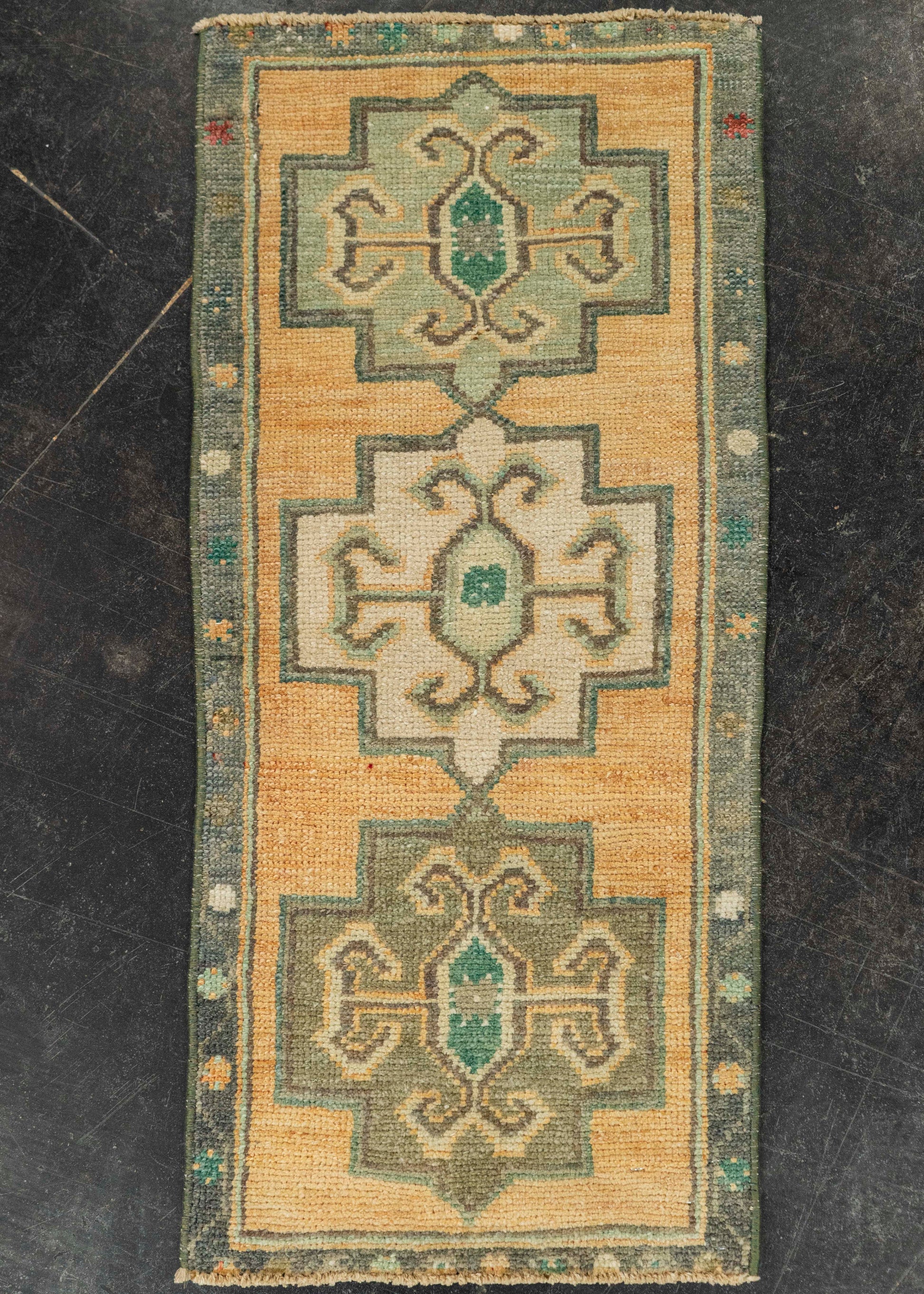 Turkish Mini Rug Oriental Hand Knotted Vintage Rug 1'5" x 3'2" #21297