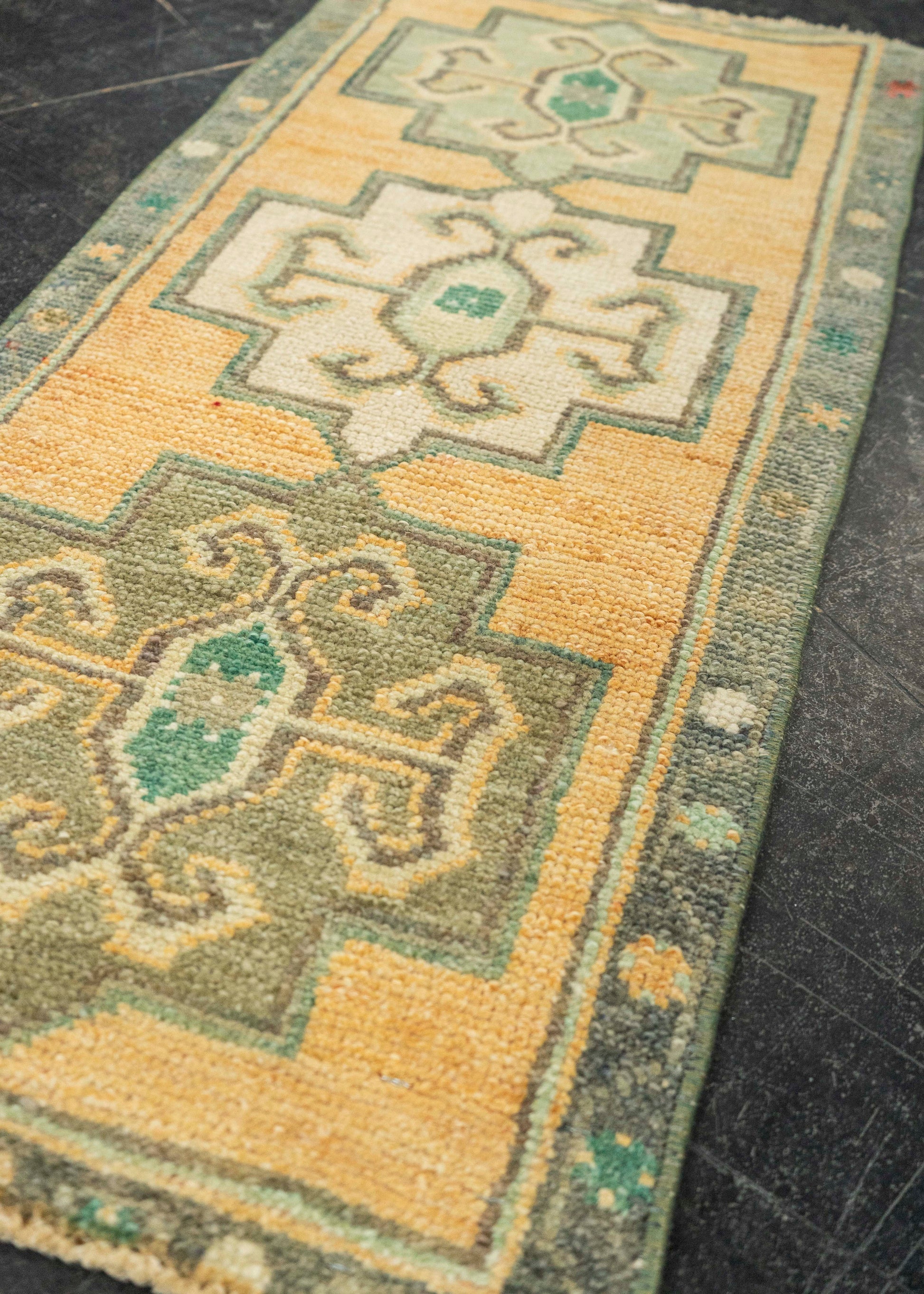 Turkish Mini Rug Oriental Hand Knotted Vintage Rug 1'5" x 3'2" #21297