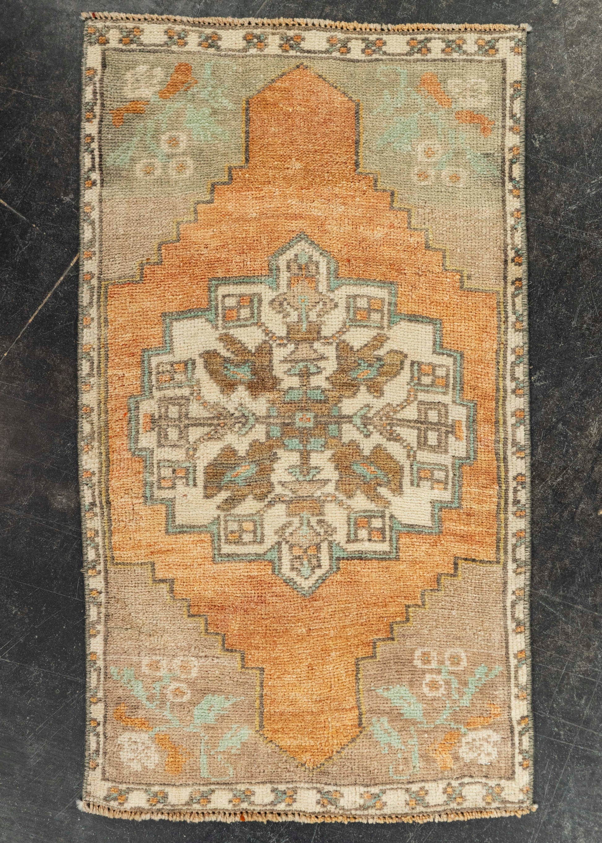 Turkish Mini Rug Oriental Hand Knotted Vintage Rug 1'9" x 3' #21099