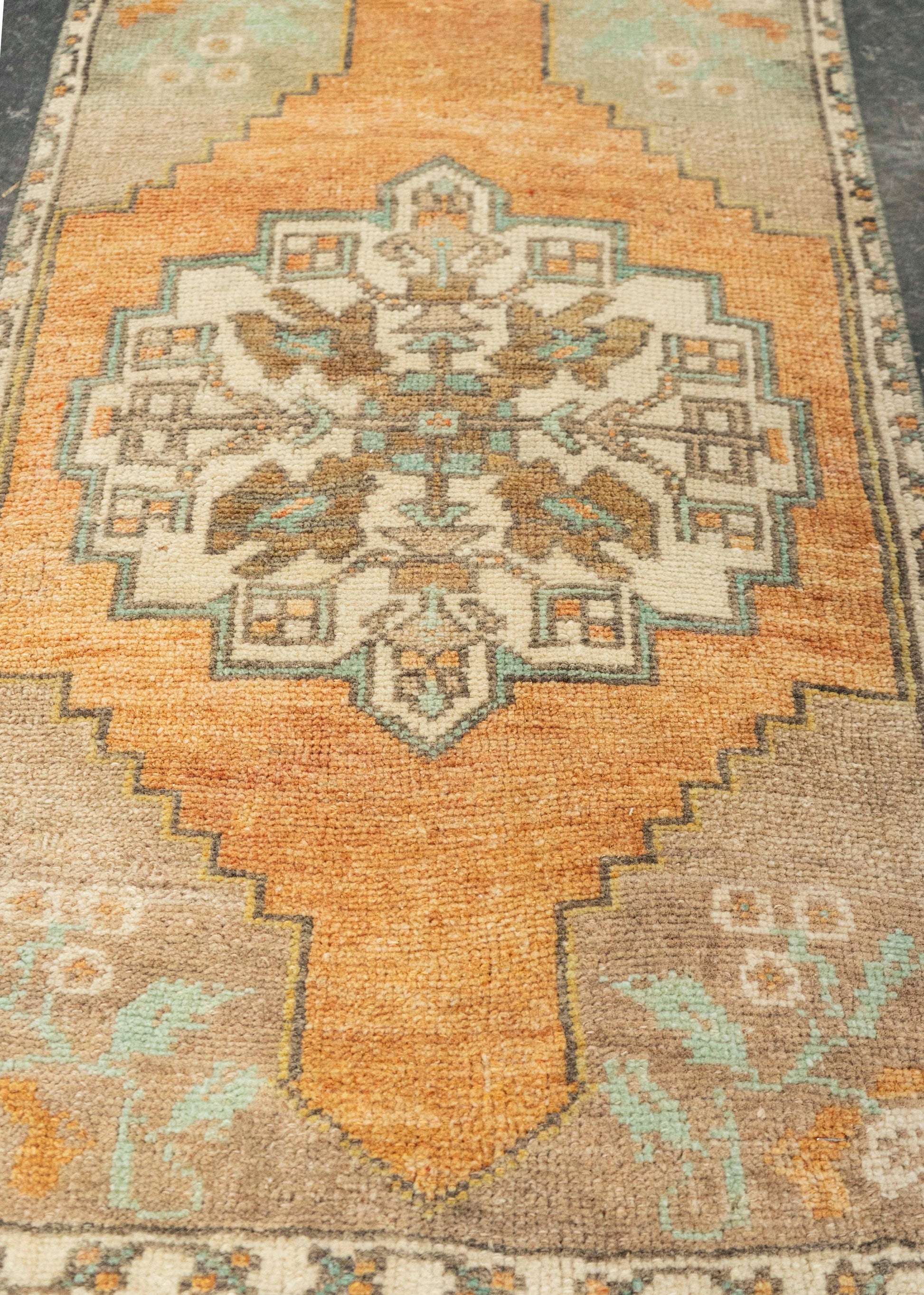 Turkish Mini Rug Oriental Hand Knotted Vintage Rug 1'9" x 3' #21099