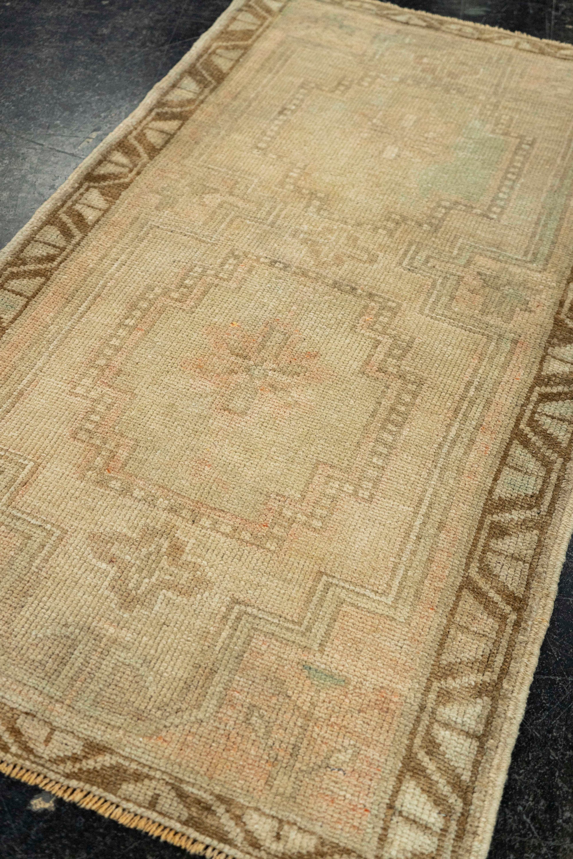 Turkish Mini Rug Oriental Hand Knotted Vintage Rug  1'9" x  3'2" #22079