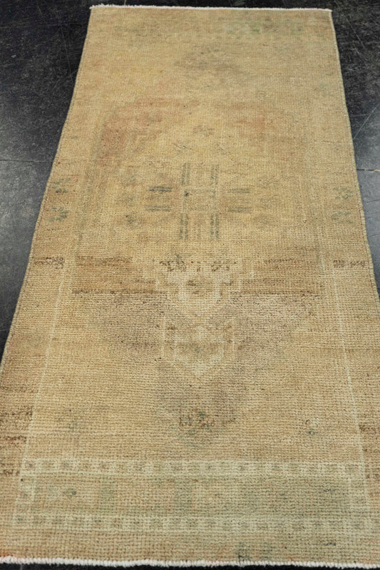 Turkish Mini Rug Oriental Hand Knotted Vintage Rug  1'7" x  3'4" #22078