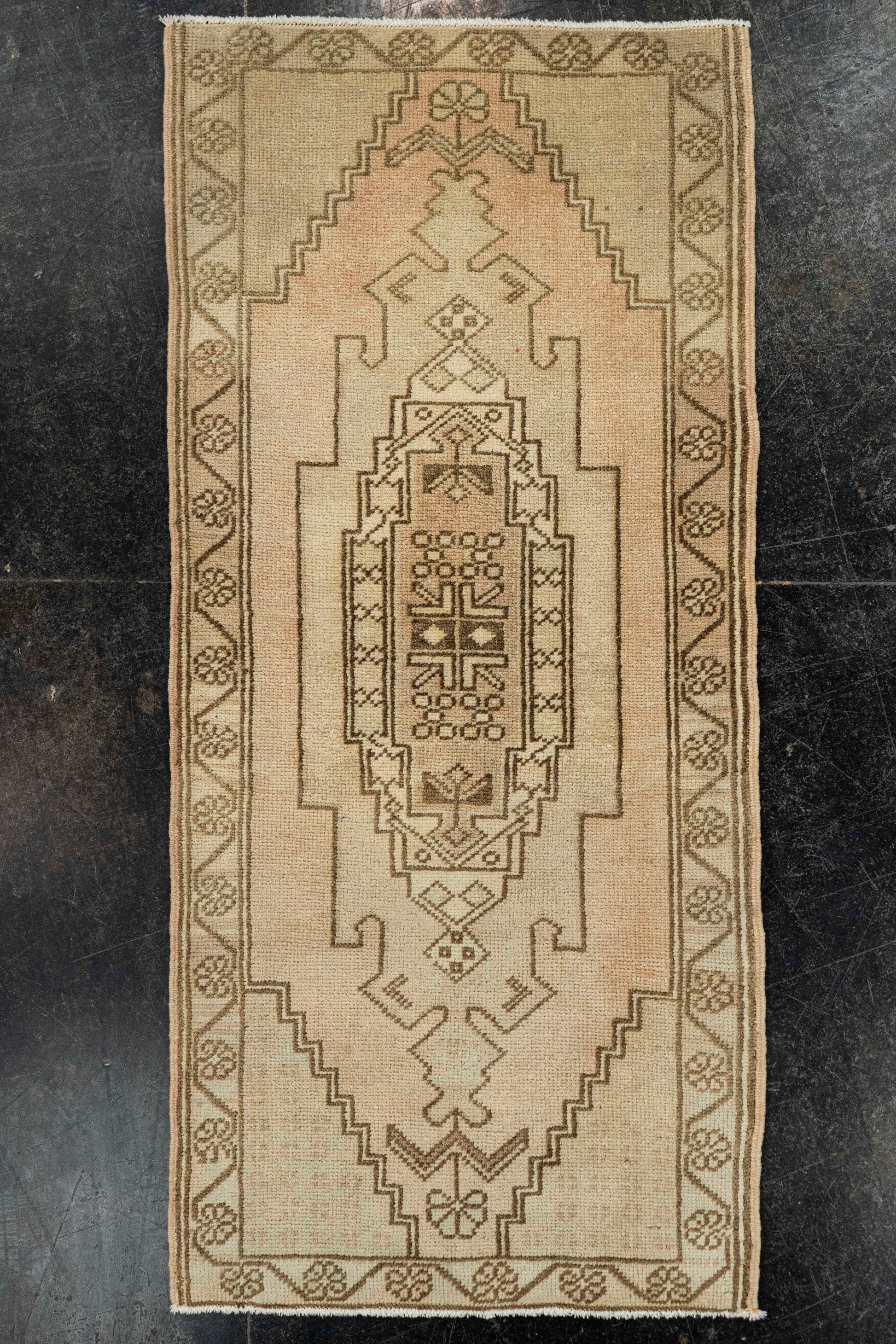 Turkish Mini Rug Oriental Hand Knotted Vintage Rug  1'9" x  3'9" #22073