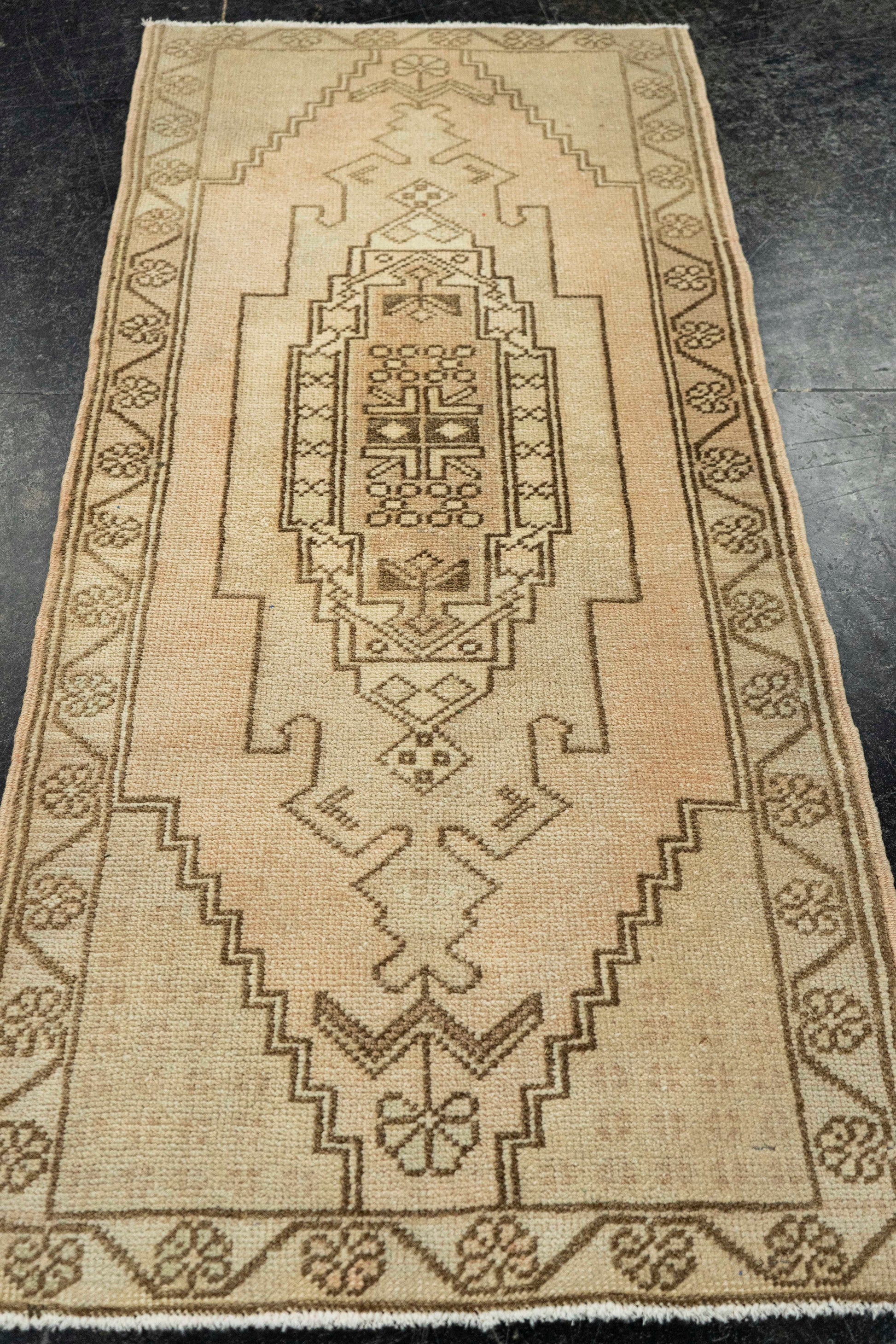 Turkish Mini Rug Oriental Hand Knotted Vintage Rug  1'9" x  3'9" #22073