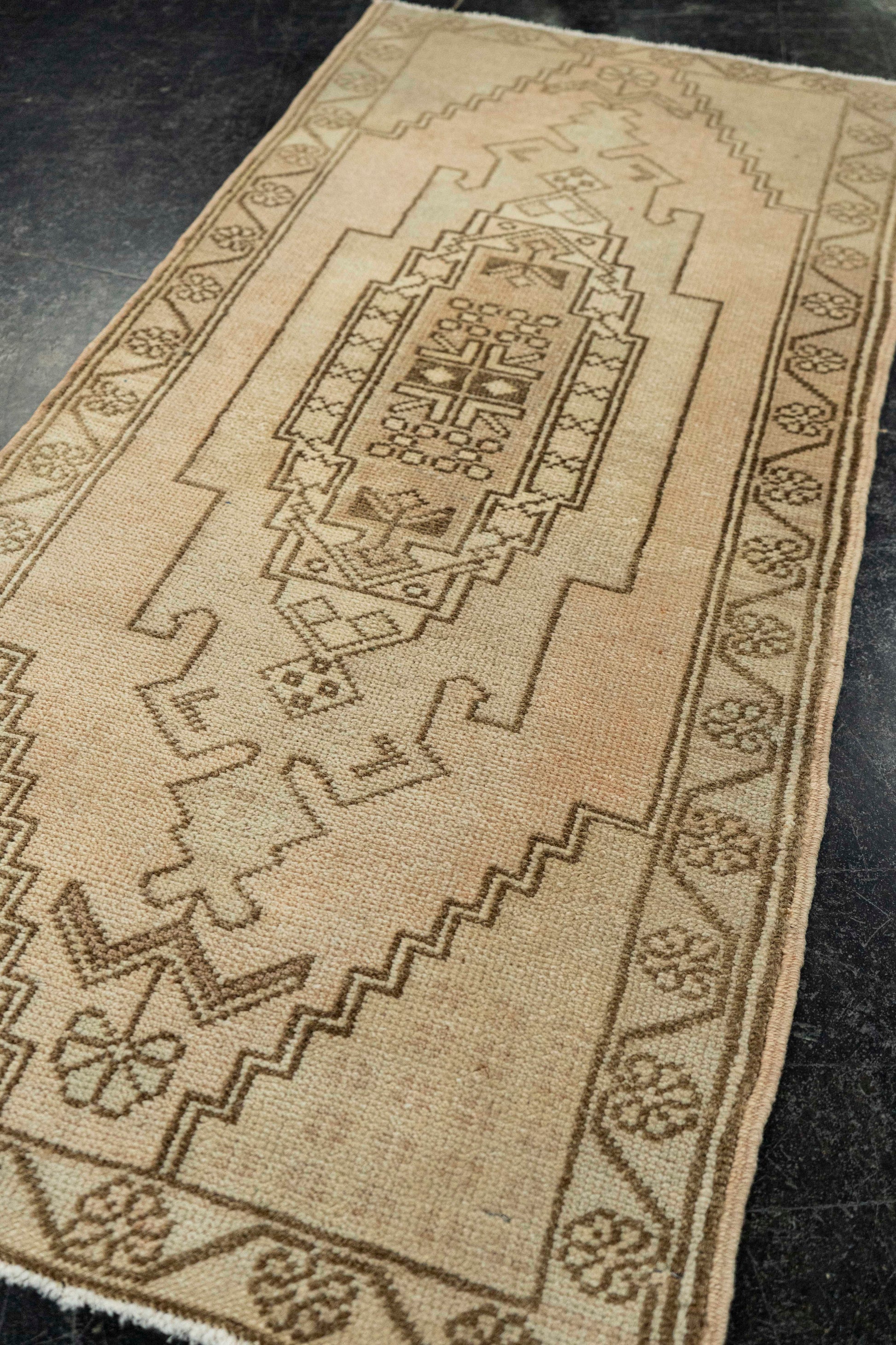 Turkish Mini Rug Oriental Hand Knotted Vintage Rug  1'9" x  3'9" #22073