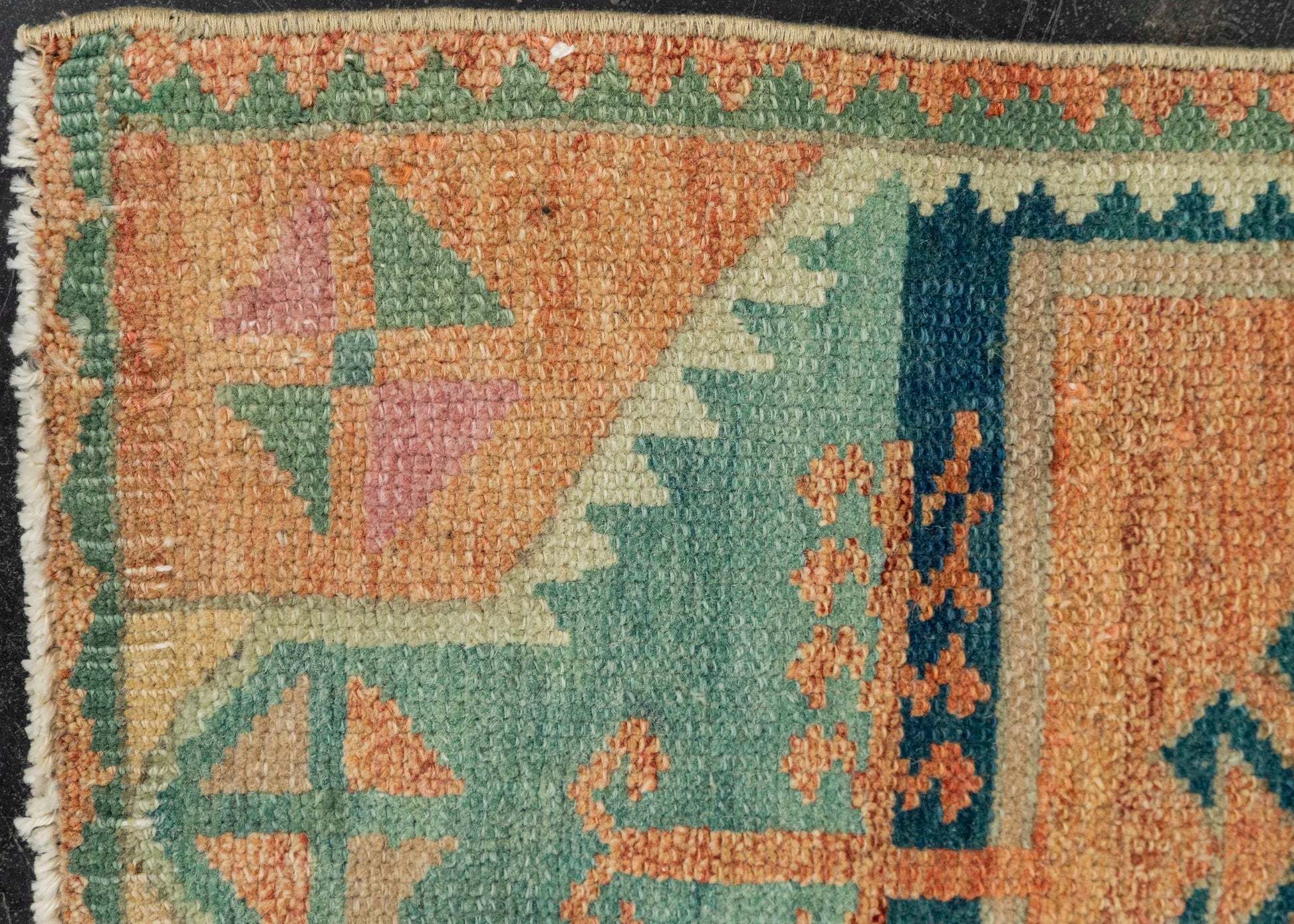 Turkish Mini Rug Oriental Hand Knotted Vintage Rug 1'5" x 2'11" #21245