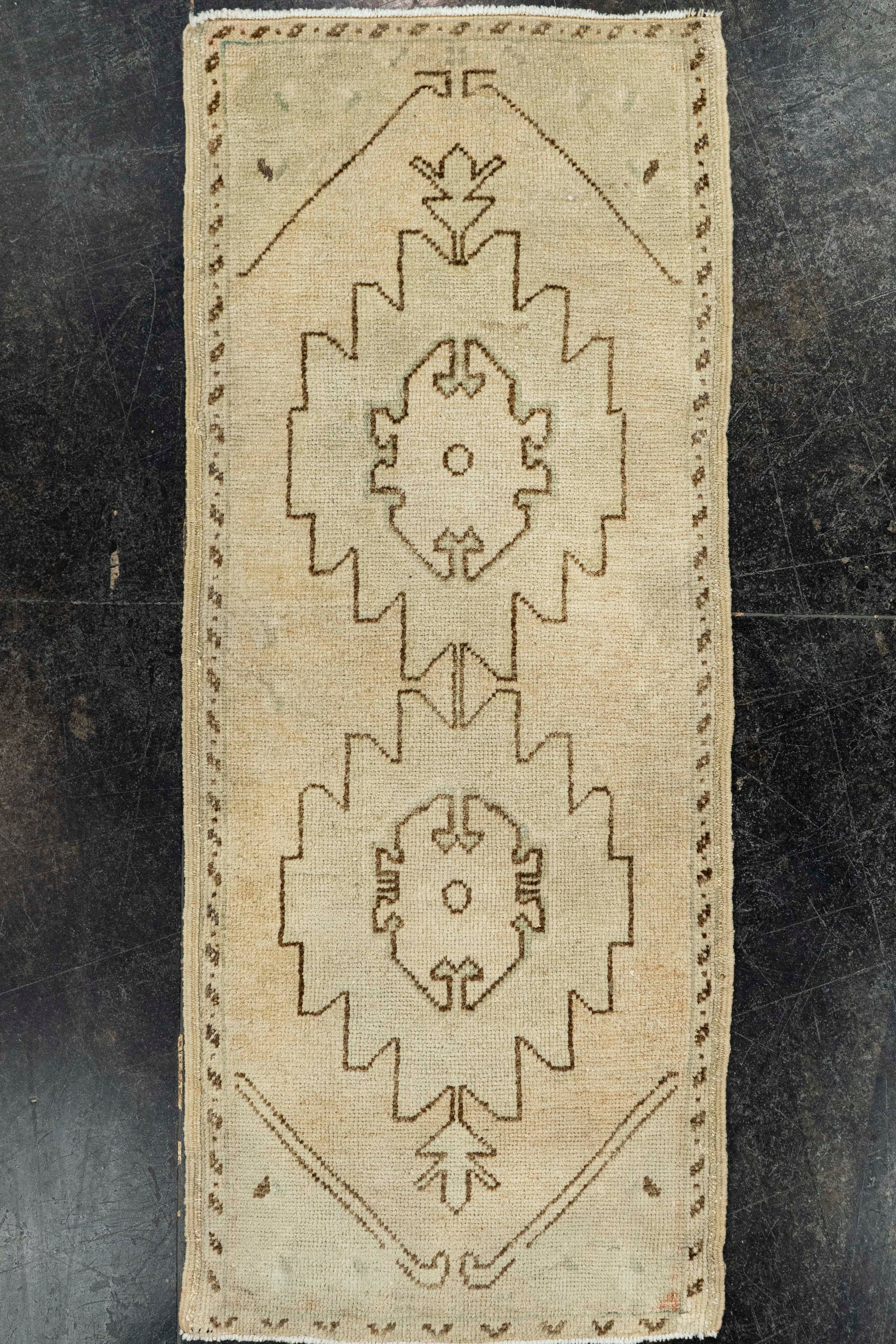 Turkish Mini Rug Oriental Hand Knotted Vintage Rug  1'7" x  3'10" #22029