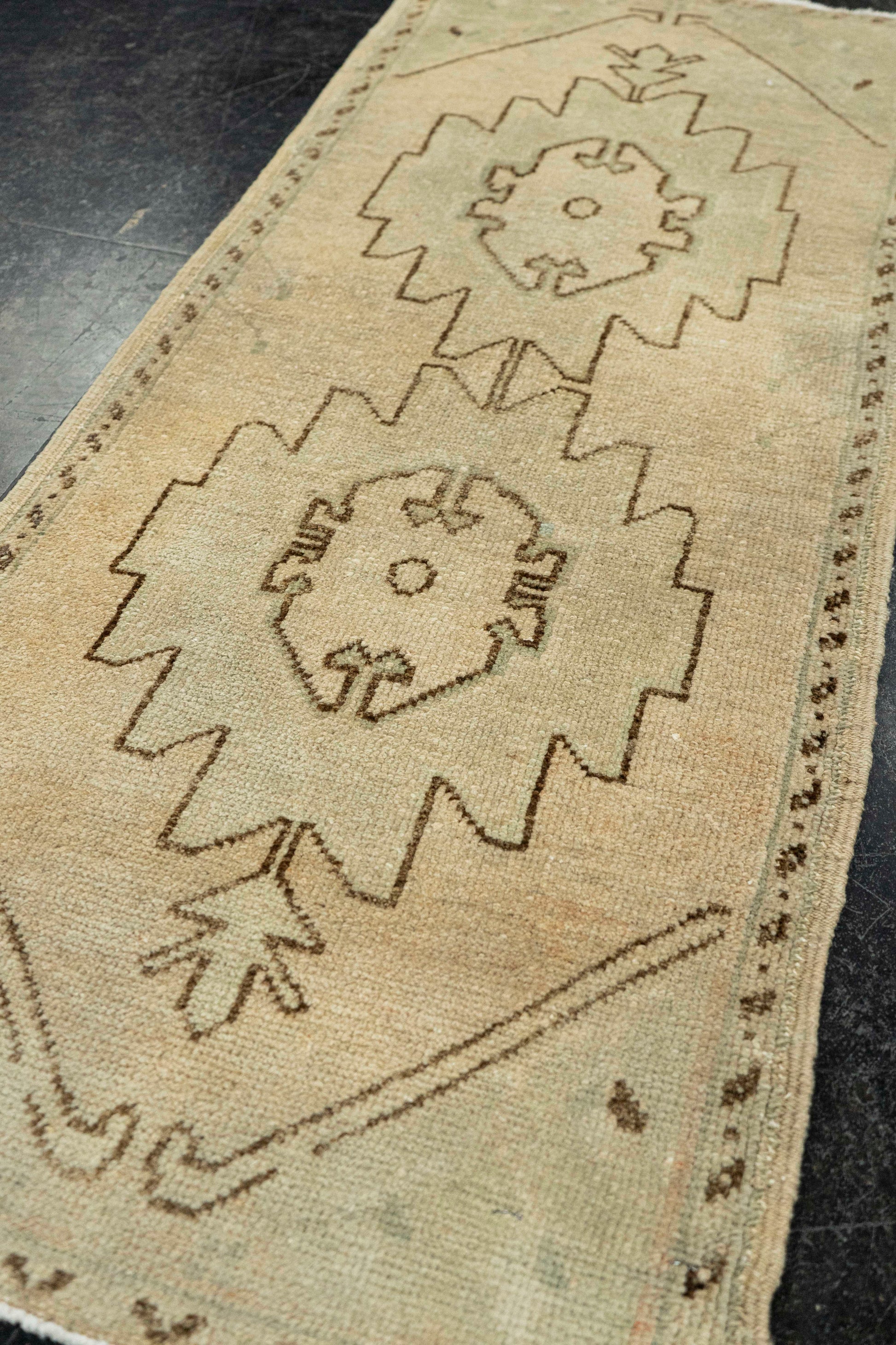 Turkish Mini Rug Oriental Hand Knotted Vintage Rug  1'7" x  3'10" #22029