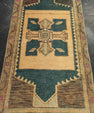Turkish Mini Rug Oriental Hand Knotted Vintage Rug 1'6" x 3' #21247