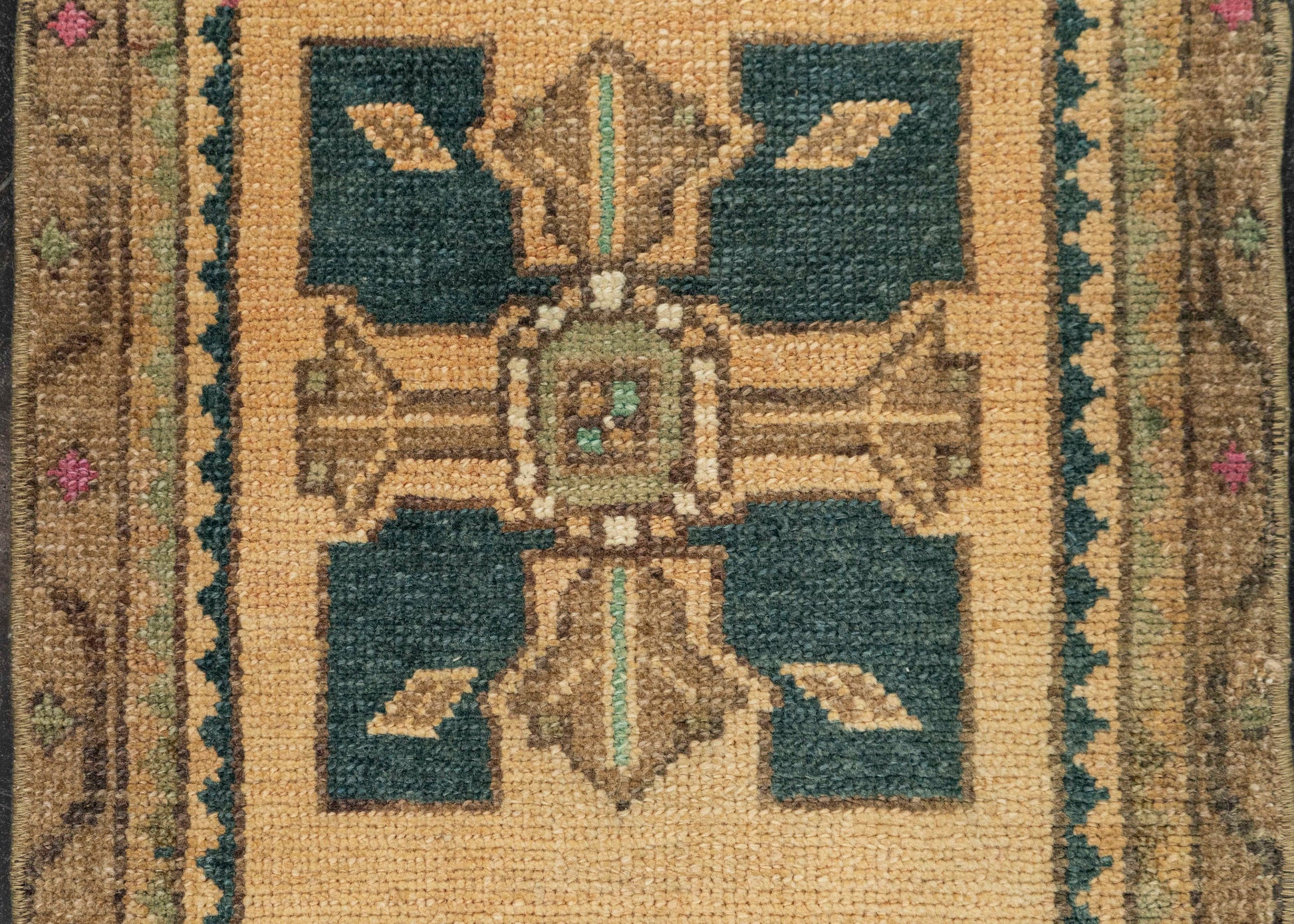 Turkish Mini Rug Oriental Hand Knotted Vintage Rug 1'6" x 3' #21247