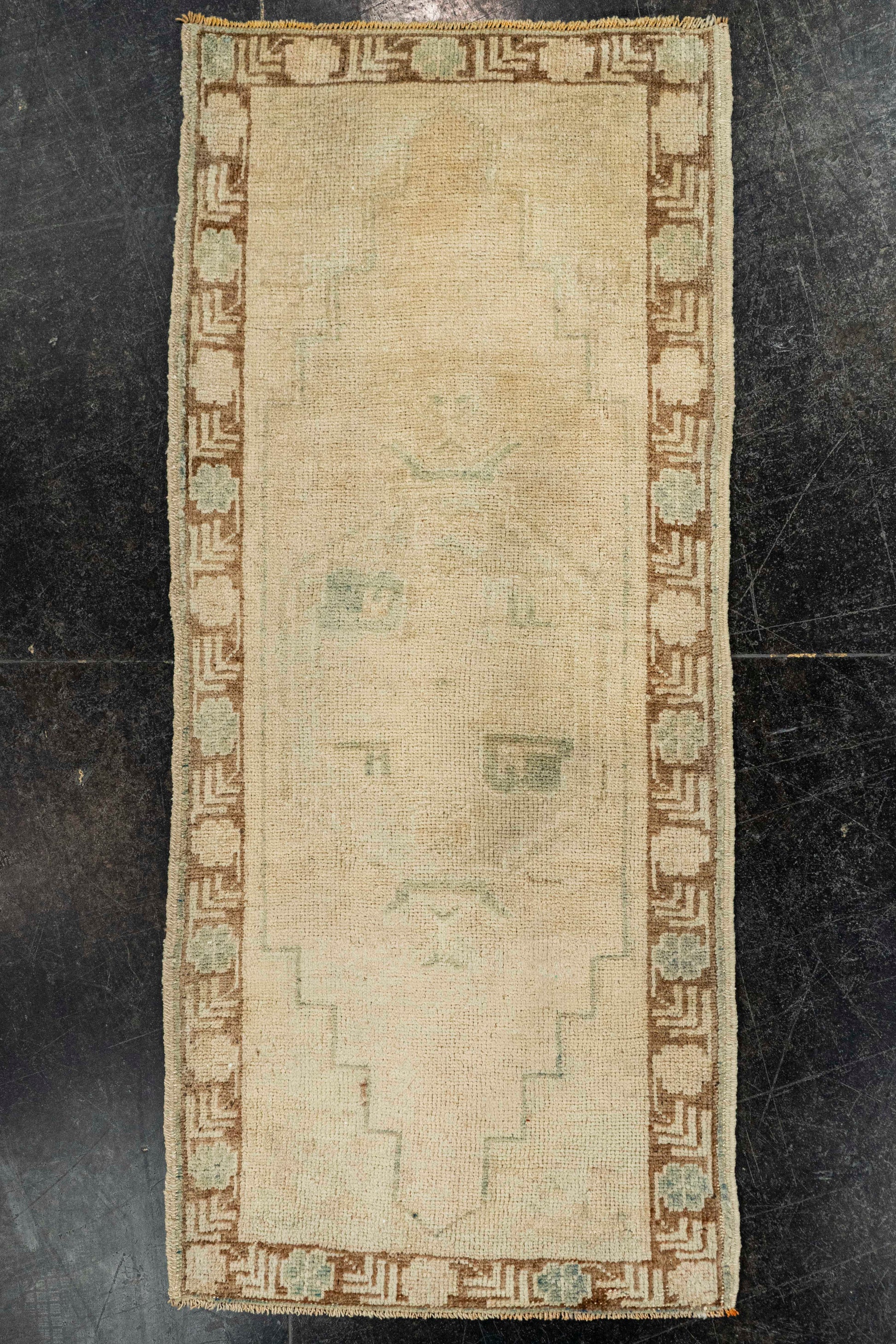 Turkish Mini Rug Oriental Hand Knotted Vintage Rug  1'7" x  3'7" #22106