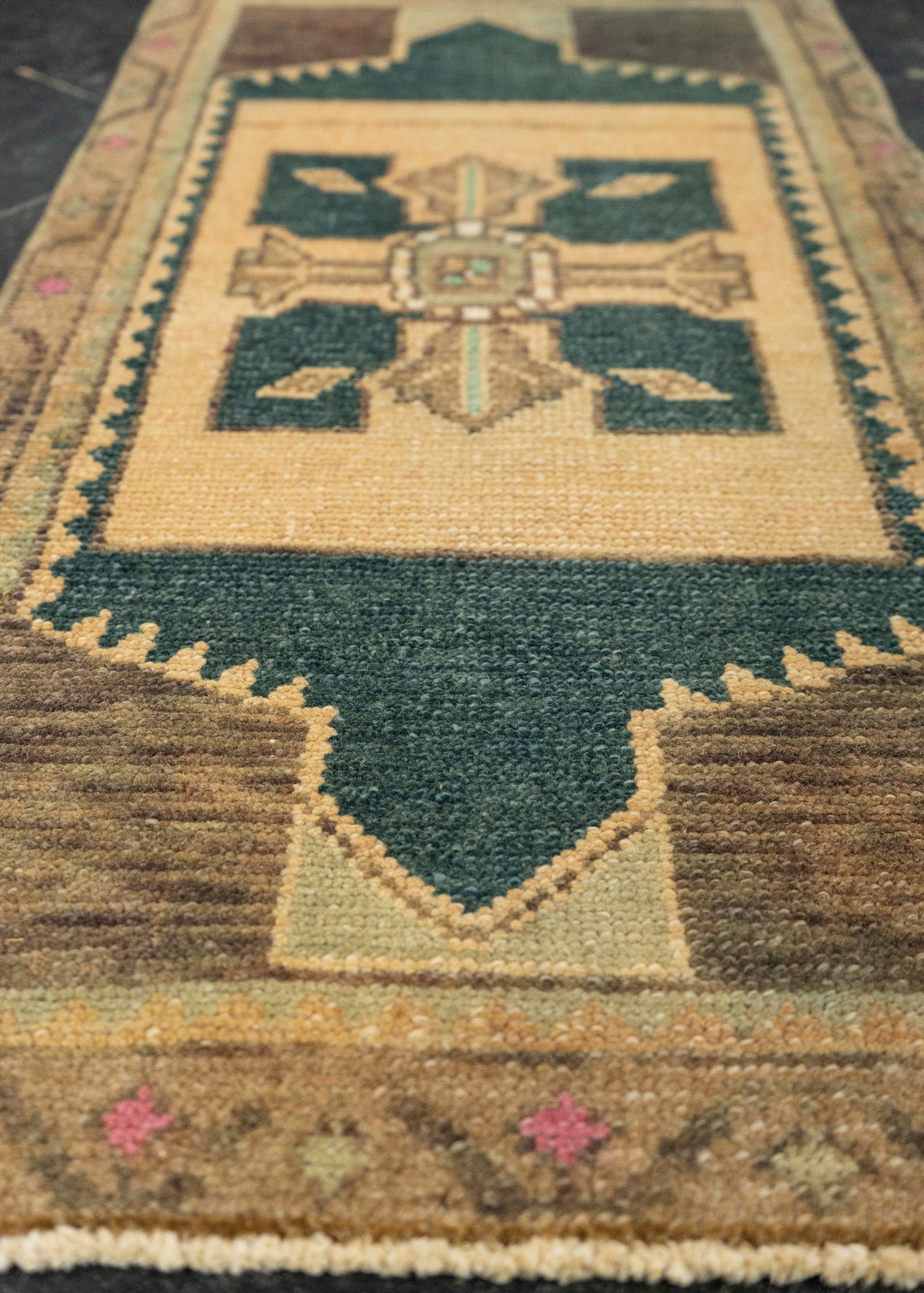Turkish Mini Rug Oriental Hand Knotted Vintage Rug 1'6" x 3' #21247