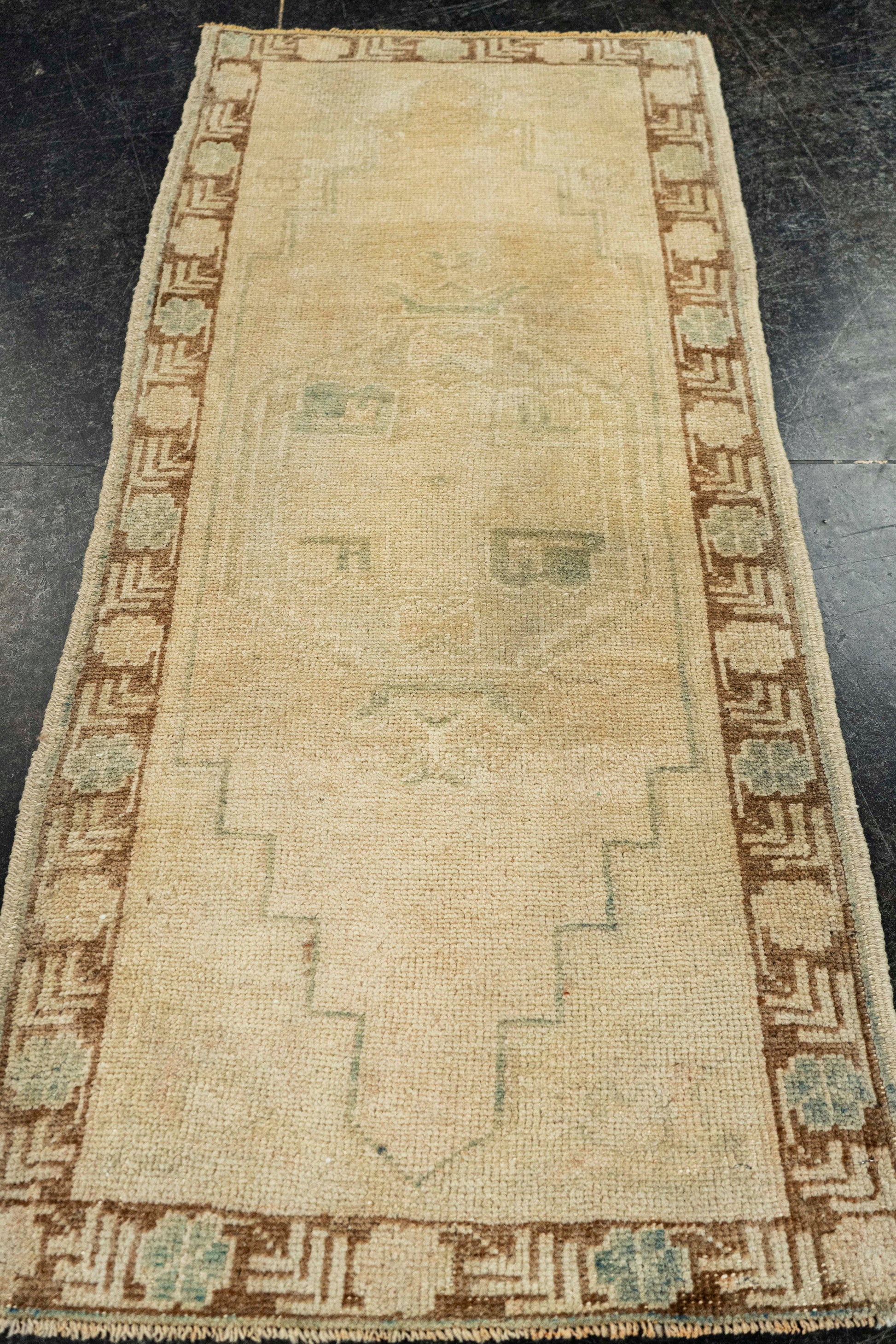 Turkish Mini Rug Oriental Hand Knotted Vintage Rug  1'7" x  3'7" #22106