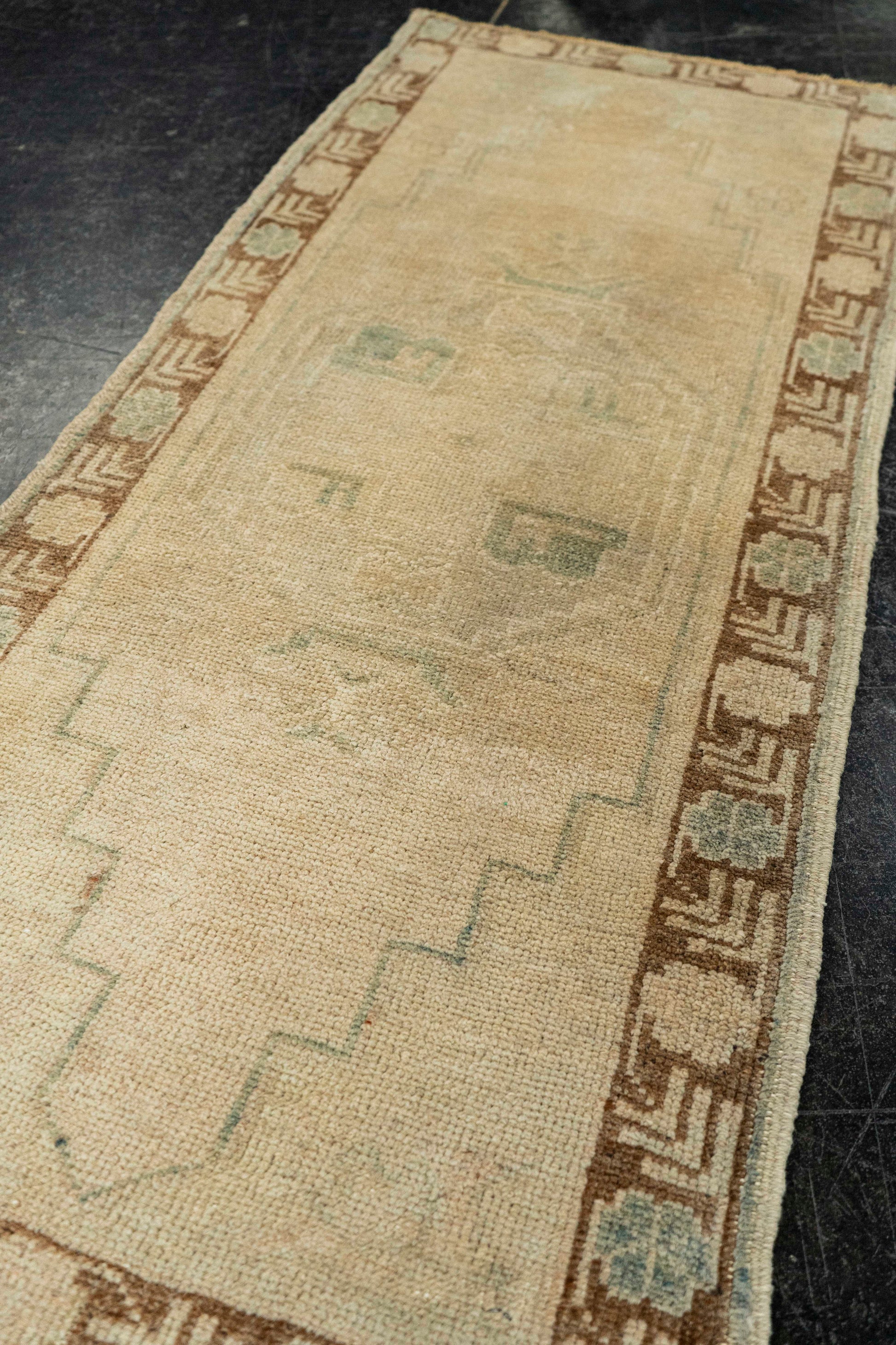 Turkish Mini Rug Oriental Hand Knotted Vintage Rug  1'7" x  3'7" #22106