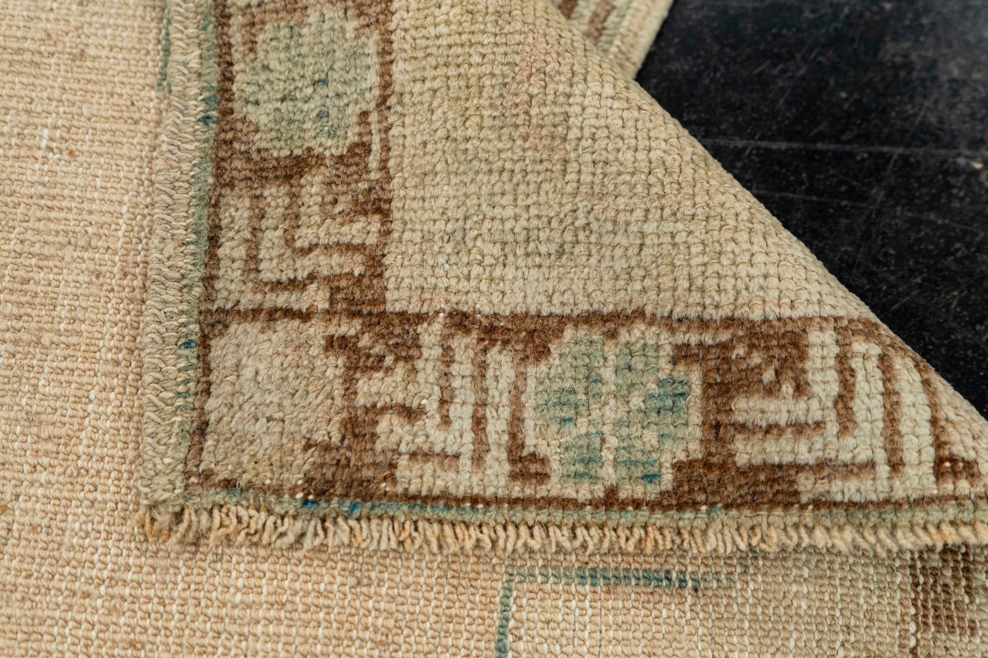 Turkish Mini Rug Oriental Hand Knotted Vintage Rug  1'7" x  3'7" #22106