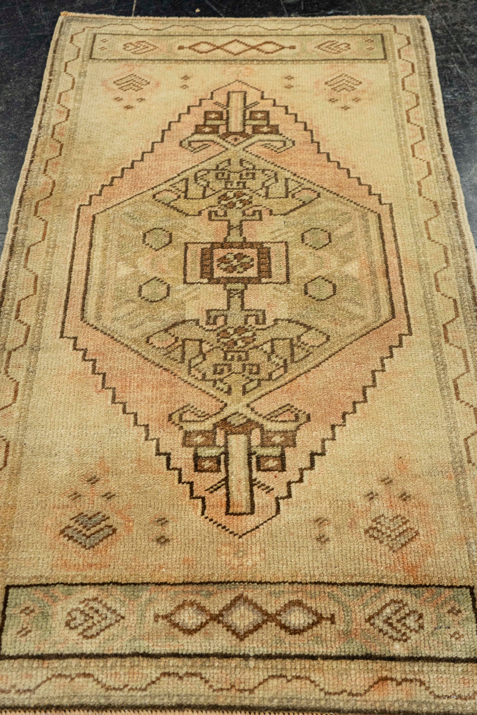 Turkish Mini Rug Oriental Hand Knotted Vintage Rug  1'9" x  3' #22008