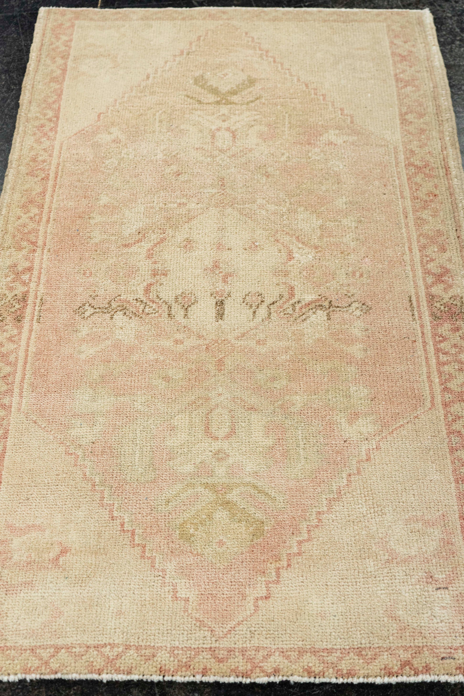 Turkish Mini Rug Oriental Hand Knotted Vintage Rug  1'10" x  3' #22000
