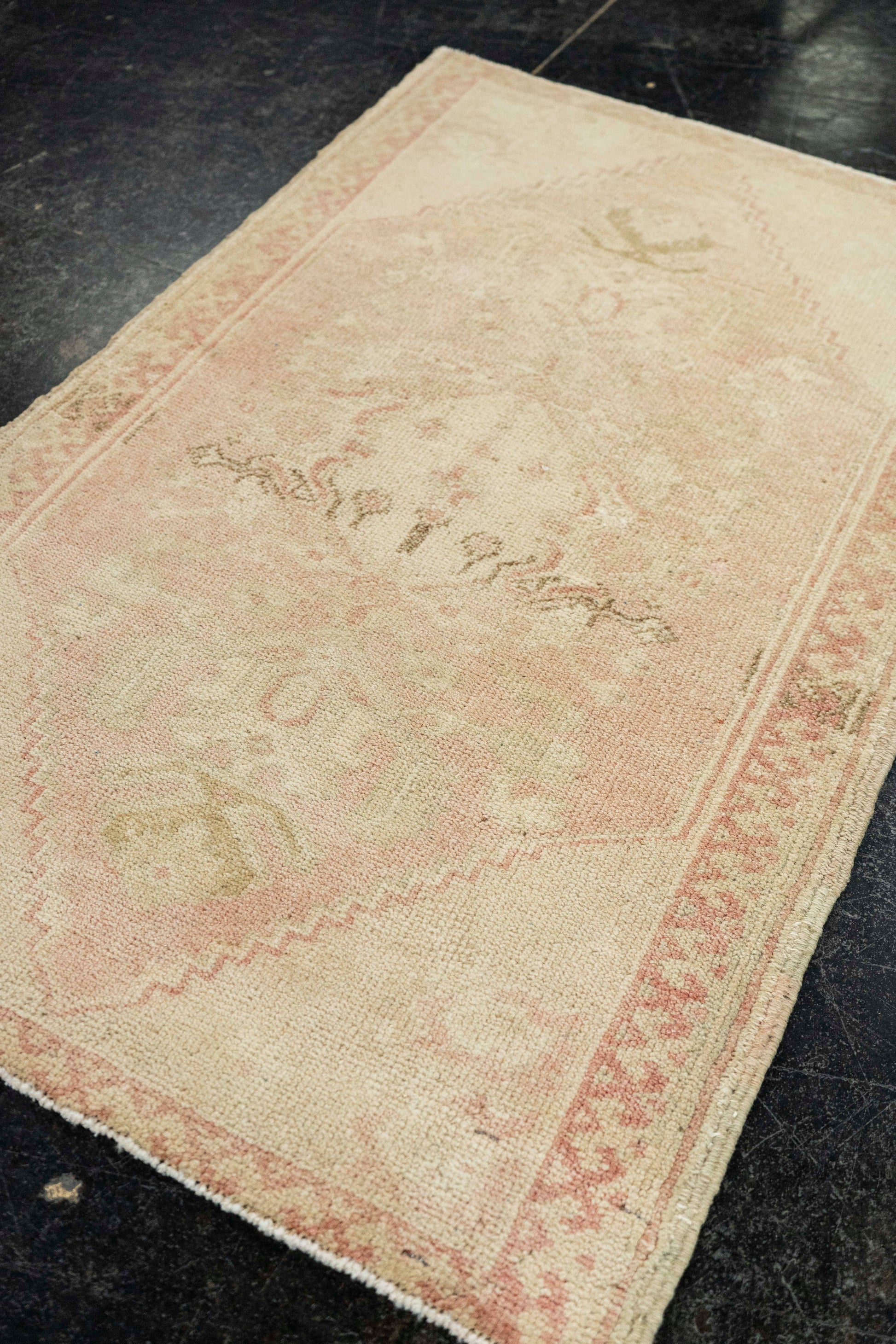 Turkish Mini Rug Oriental Hand Knotted Vintage Rug  1'10" x  3' #22000