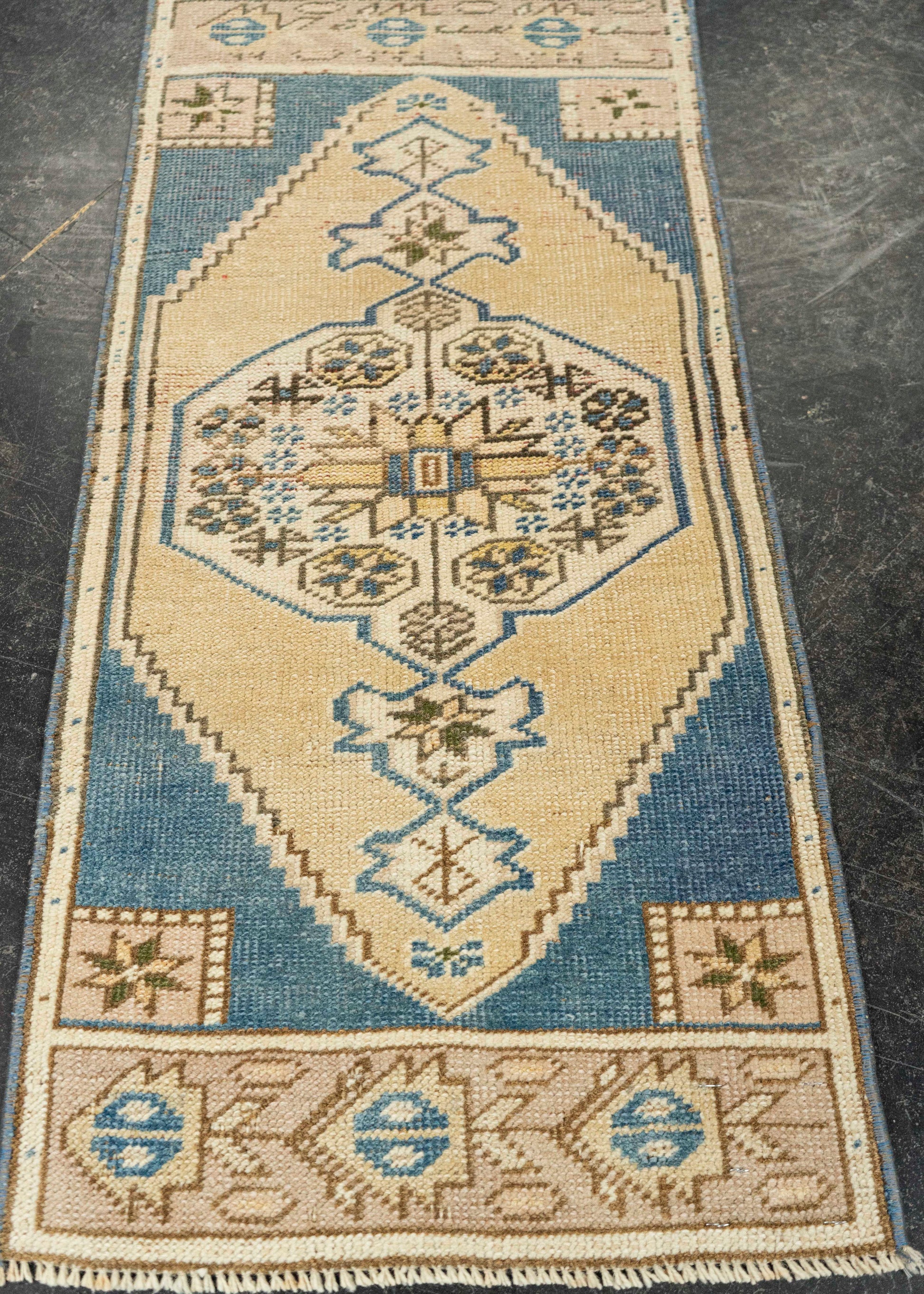 Turkish Mini Rug Oriental Hand Knotted Vintage Rug 1'5" x 3' #21221