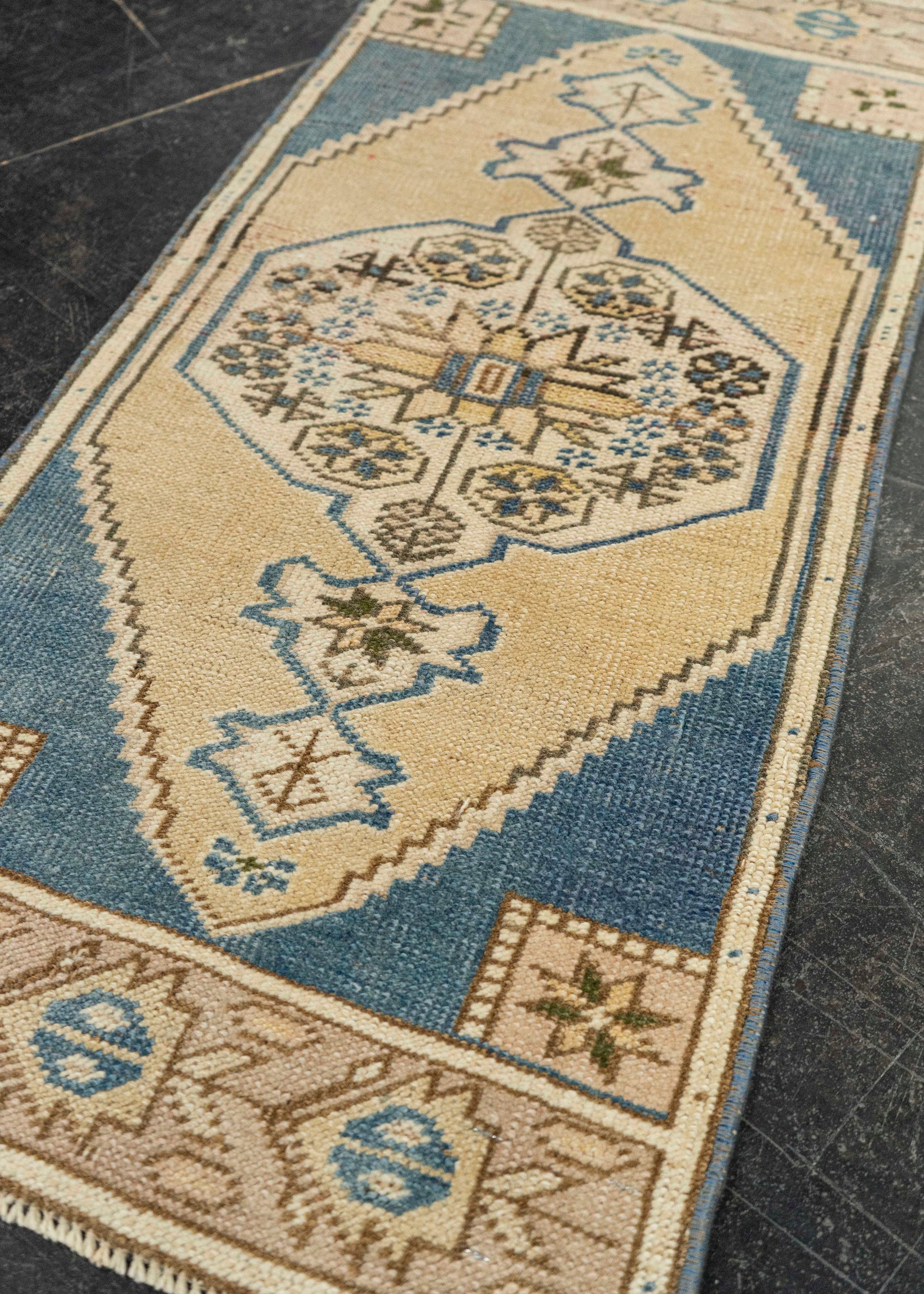 Turkish Mini Rug Oriental Hand Knotted Vintage Rug 1'5" x 3' #21221