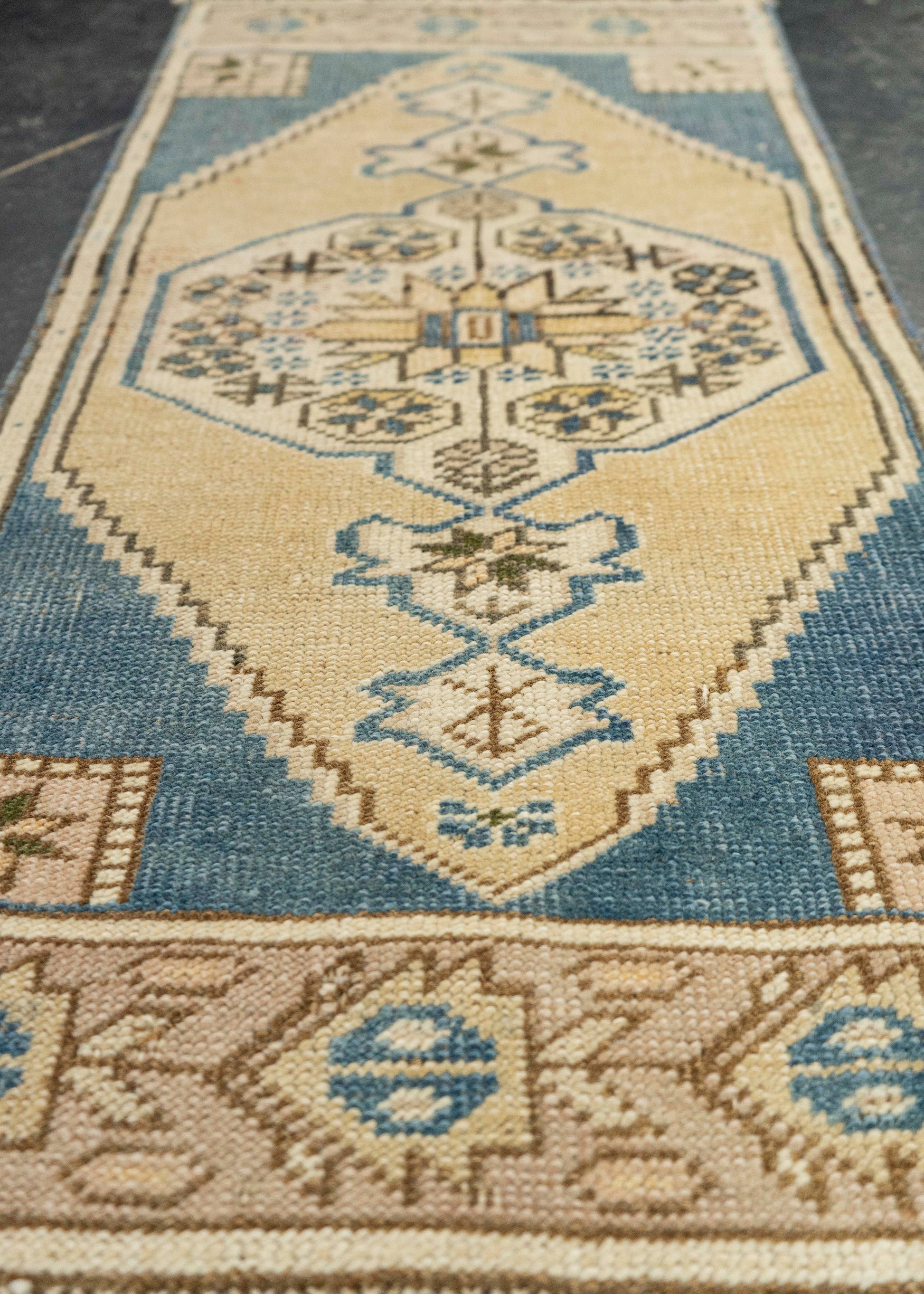 Turkish Mini Rug Oriental Hand Knotted Vintage Rug 1'5" x 3' #21221