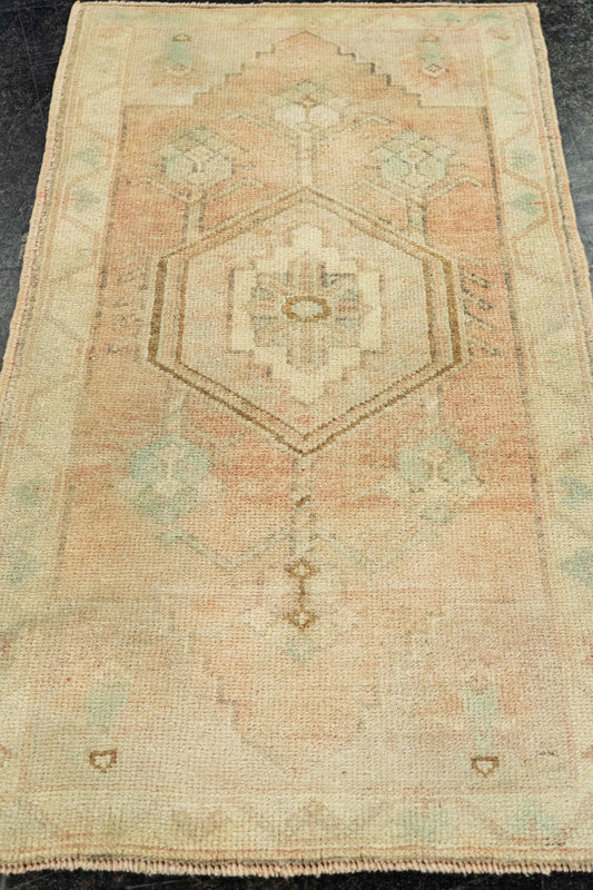 Turkish Mini Rug Oriental Hand Knotted Vintage Rug  1'8" x  2'11" #22030
