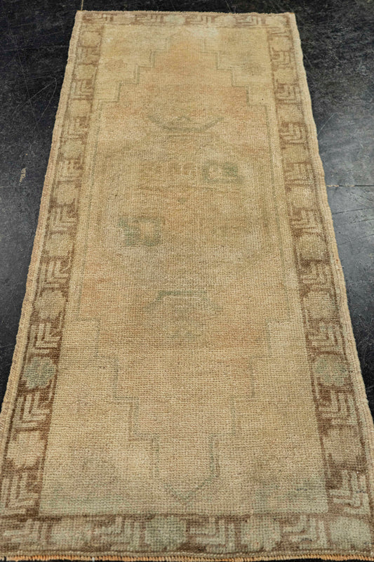 Turkish Mini Rug Oriental Hand Knotted Vintage Rug  1'6" x  3'7" #22019