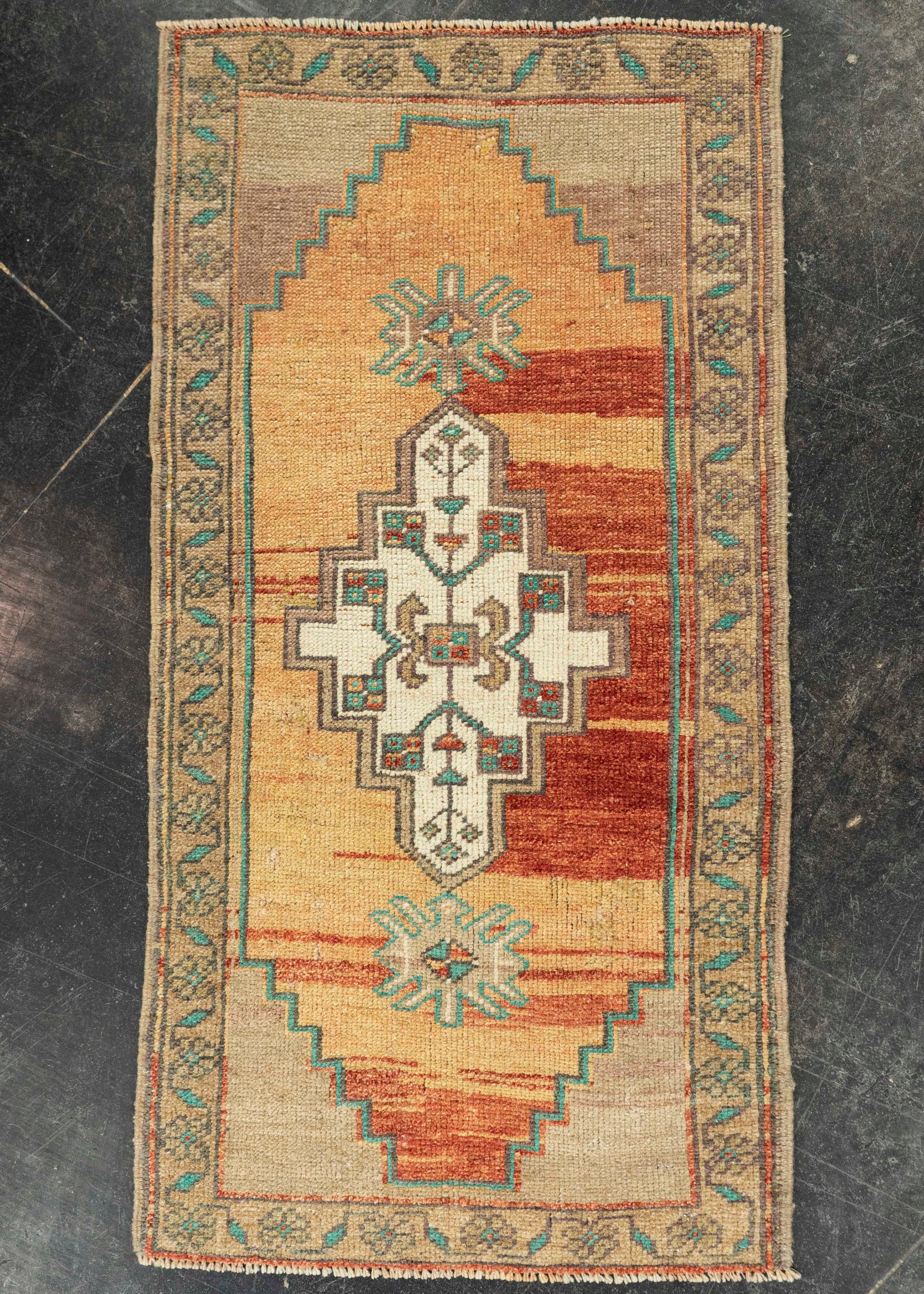 Turkish Mini Rug Oriental Hand Knotted Vintage Rug 1'8" x 3'3" #21222