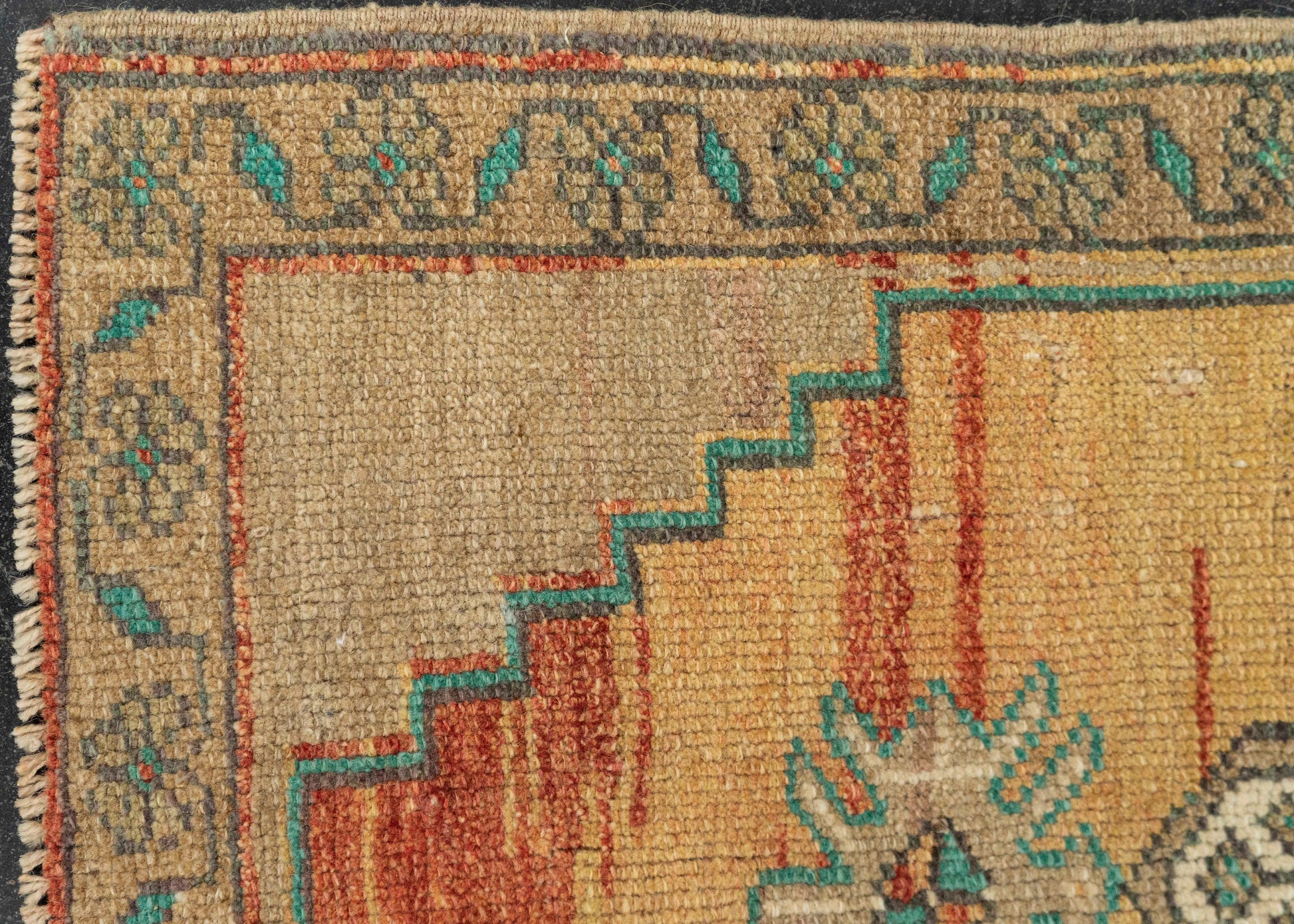 Turkish Mini Rug Oriental Hand Knotted Vintage Rug 1'8" x 3'3" #21222