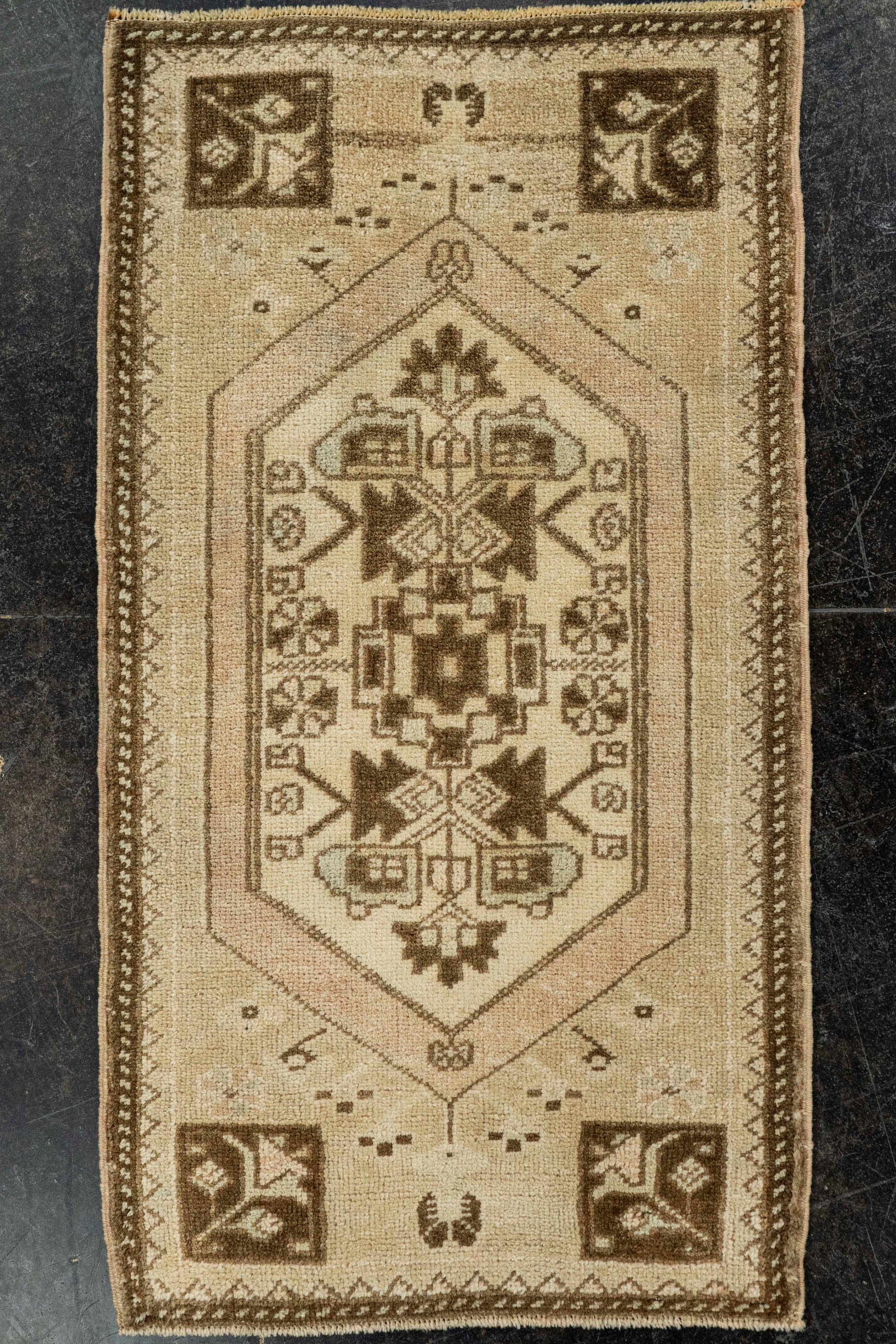 Turkish Mini Rug Oriental Hand Knotted Vintage Rug  1'7" x  2'11" #22077