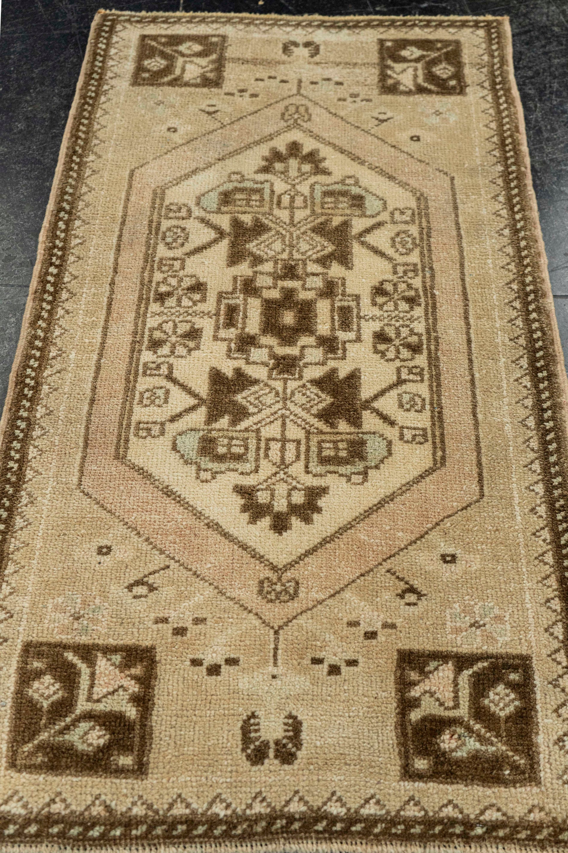 Turkish Mini Rug Oriental Hand Knotted Vintage Rug  1'7" x  2'11" #22077
