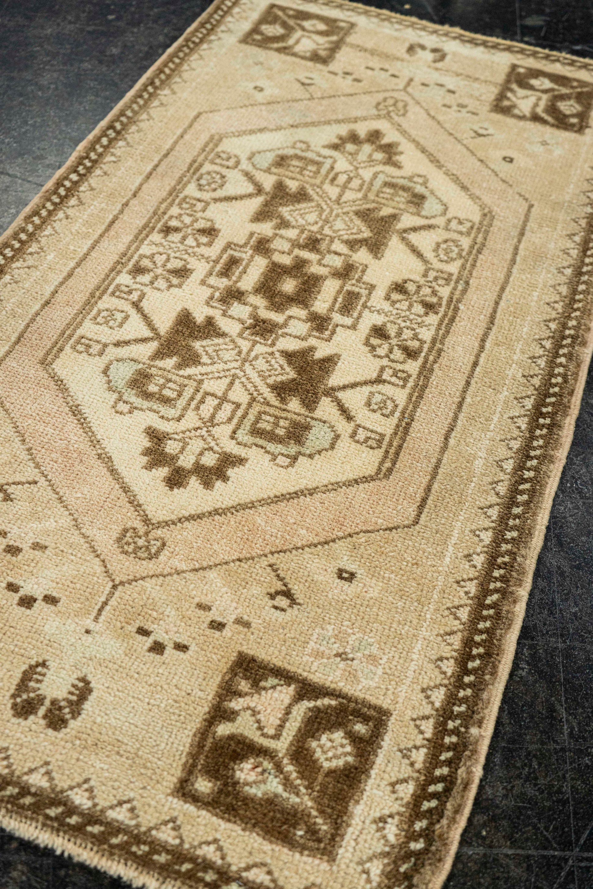 Turkish Mini Rug Oriental Hand Knotted Vintage Rug  1'7" x  2'11" #22077