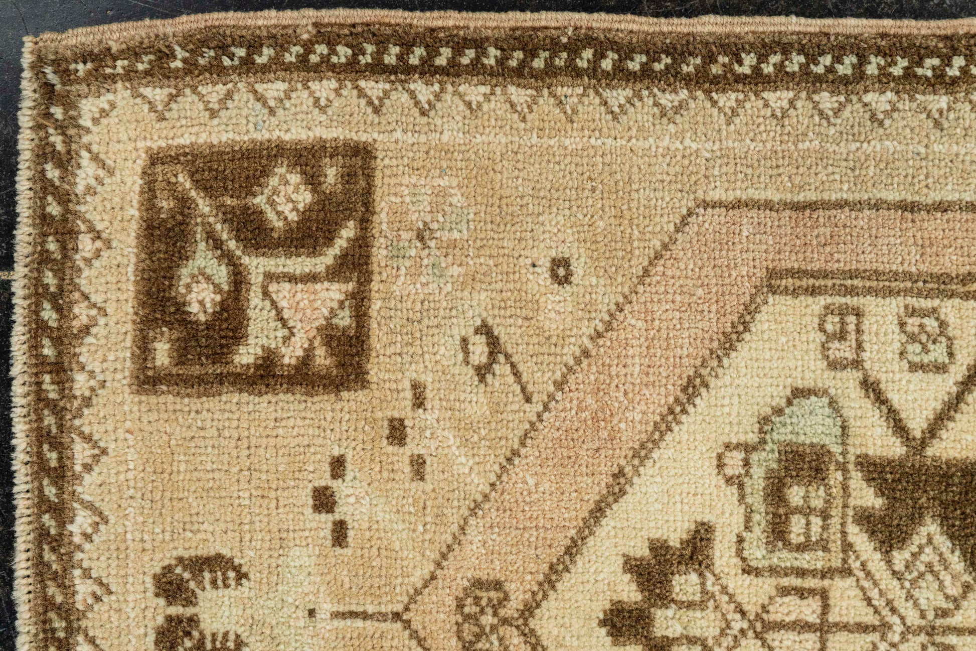 Turkish Mini Rug Oriental Hand Knotted Vintage Rug  1'7" x  2'11" #22077