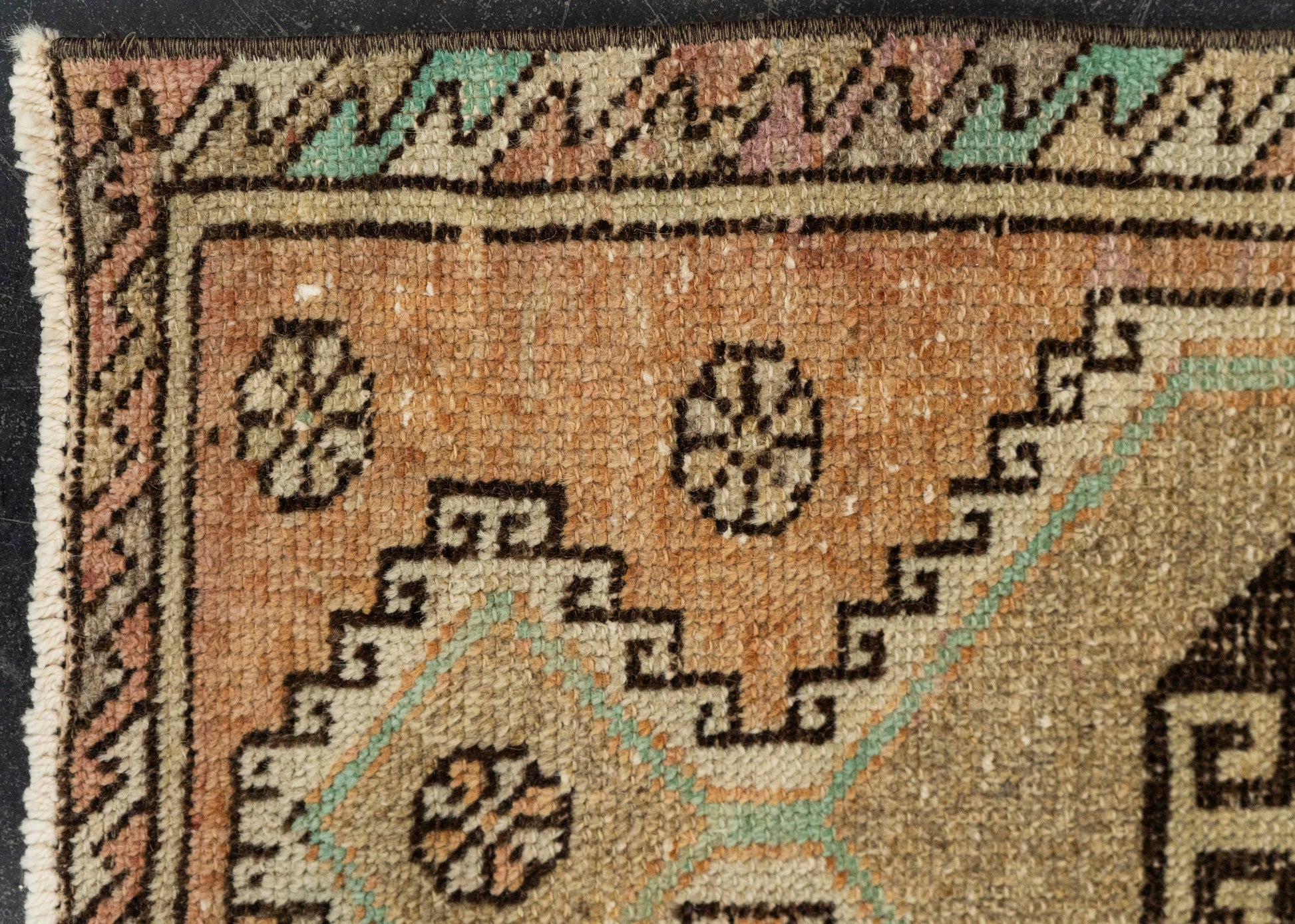 Turkish Mini Rug Oriental Hand Knotted Vintage Rug 1'8" x 3' #21097