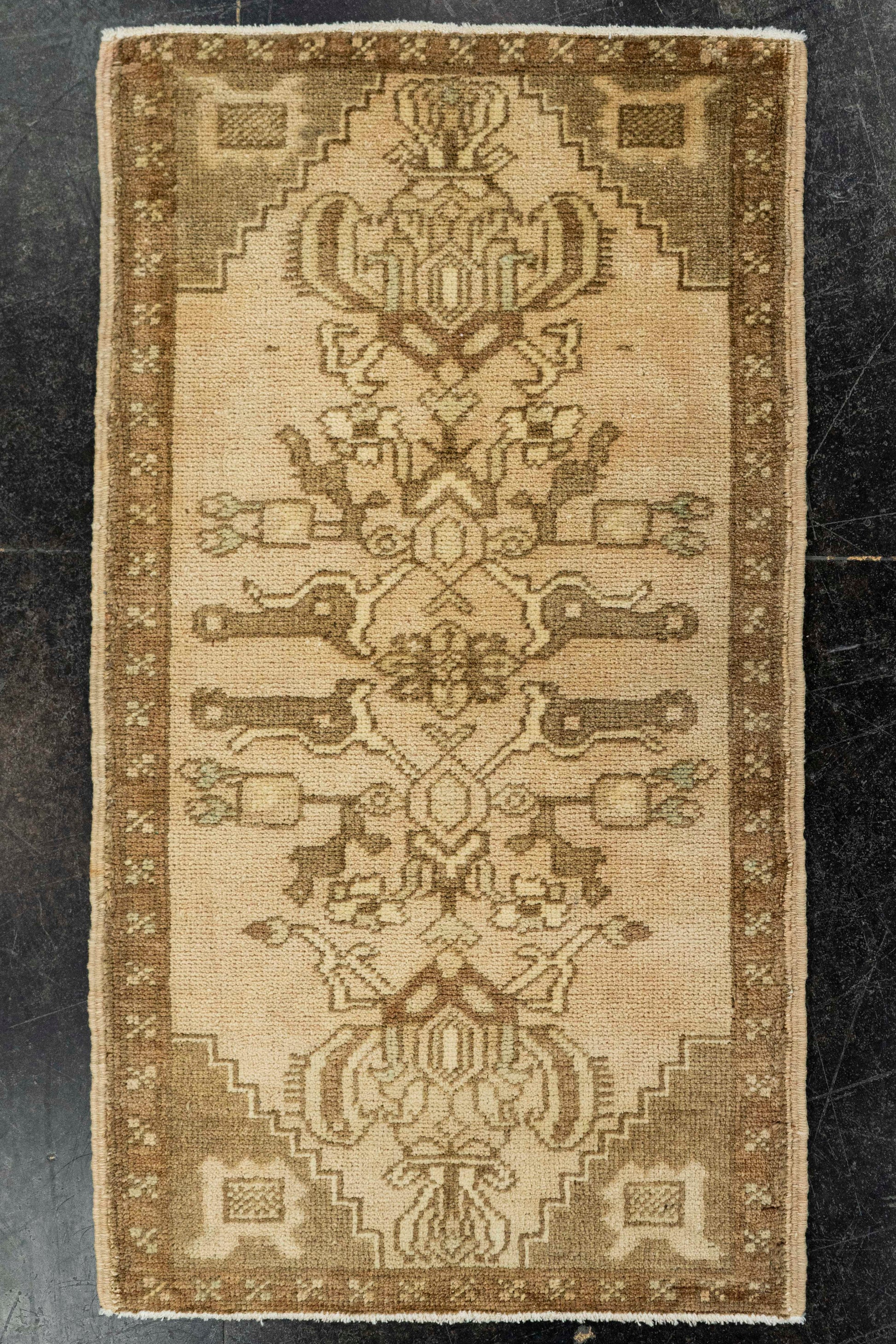 Turkish Mini Rug Oriental Hand Knotted Vintage Rug  1'8" x  2'11" #22005