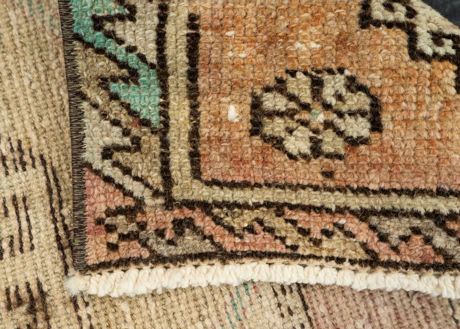 Turkish Mini Rug Oriental Hand Knotted Vintage Rug 1'8" x 3' #21097