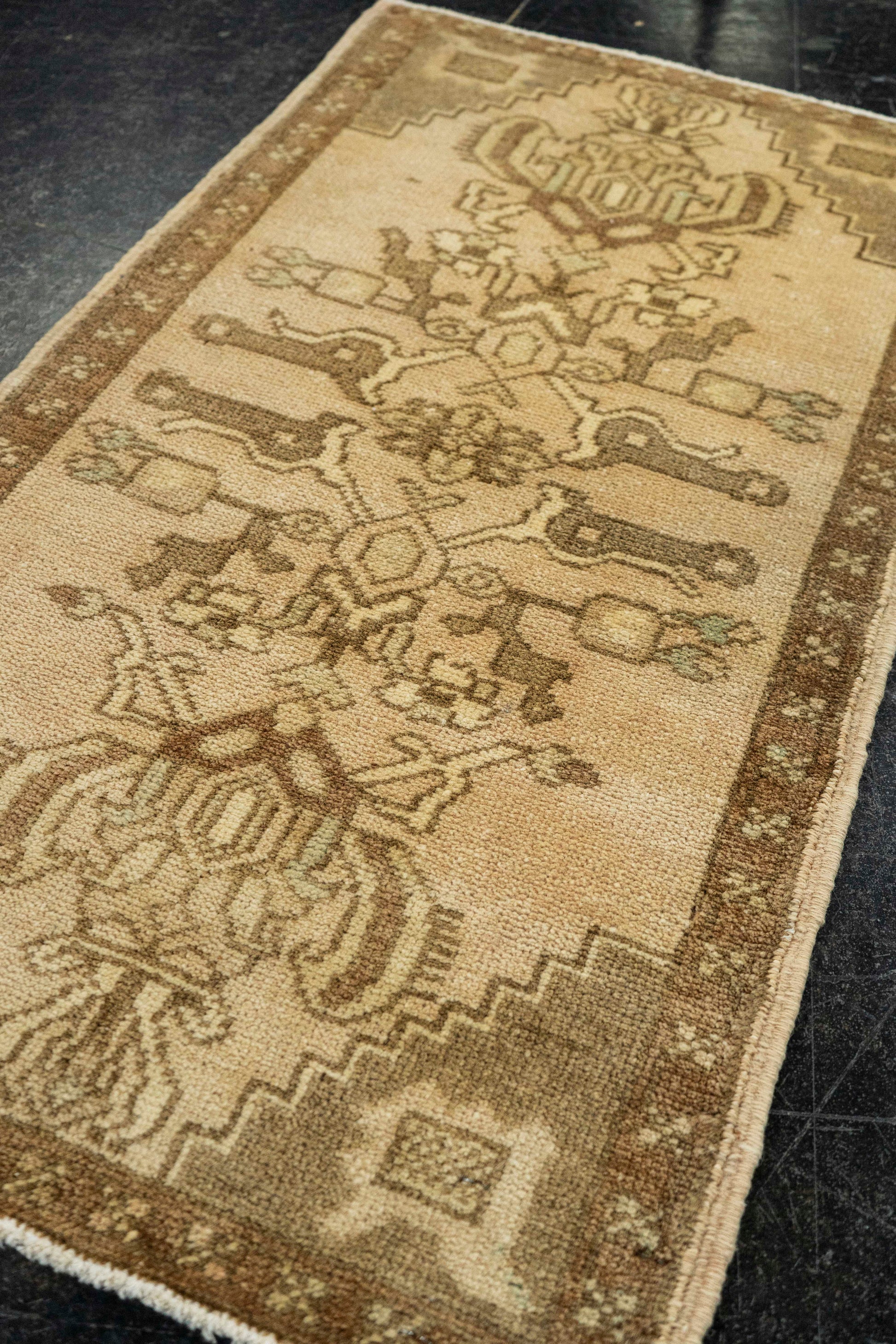 Turkish Mini Rug Oriental Hand Knotted Vintage Rug  1'8" x  2'11" #22005