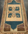 Turkish Mini Rug Oriental Hand Knotted Vintage Rug 1'7" x 3' #21243