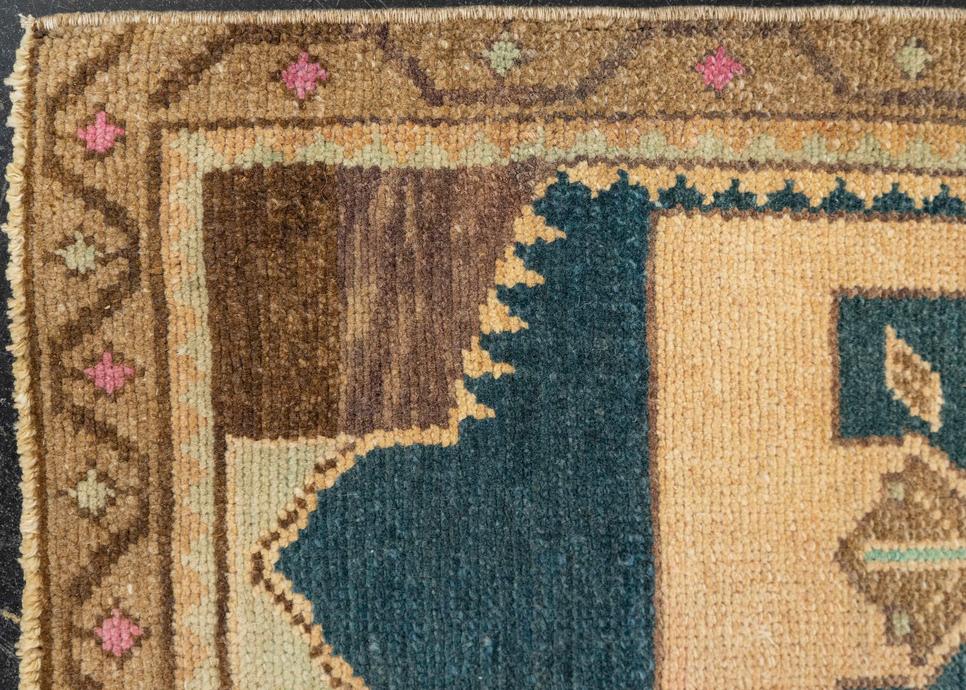 Turkish Mini Rug Oriental Hand Knotted Vintage Rug 1'7" x 3' #21243