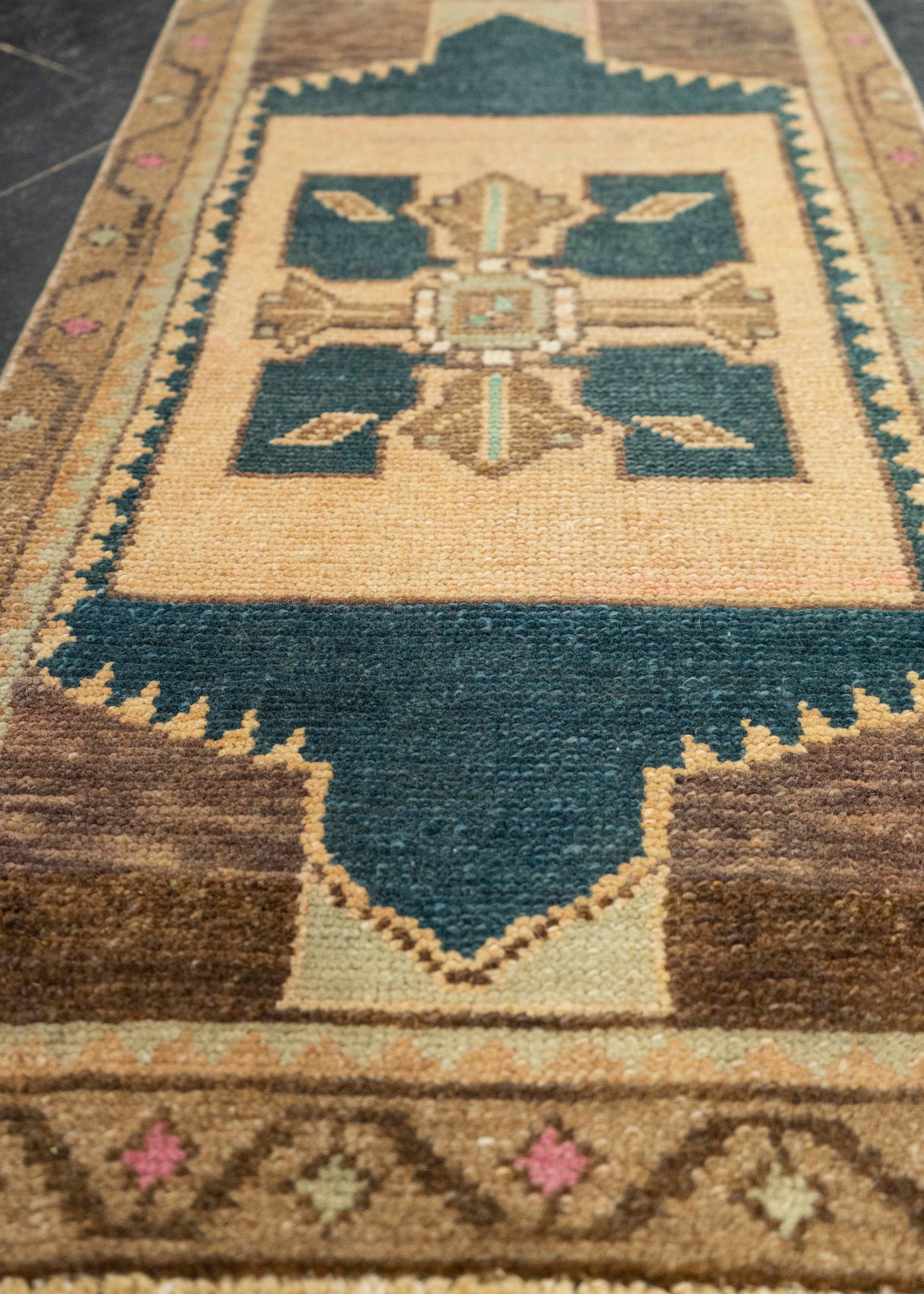 Turkish Mini Rug Oriental Hand Knotted Vintage Rug 1'7" x 3' #21243