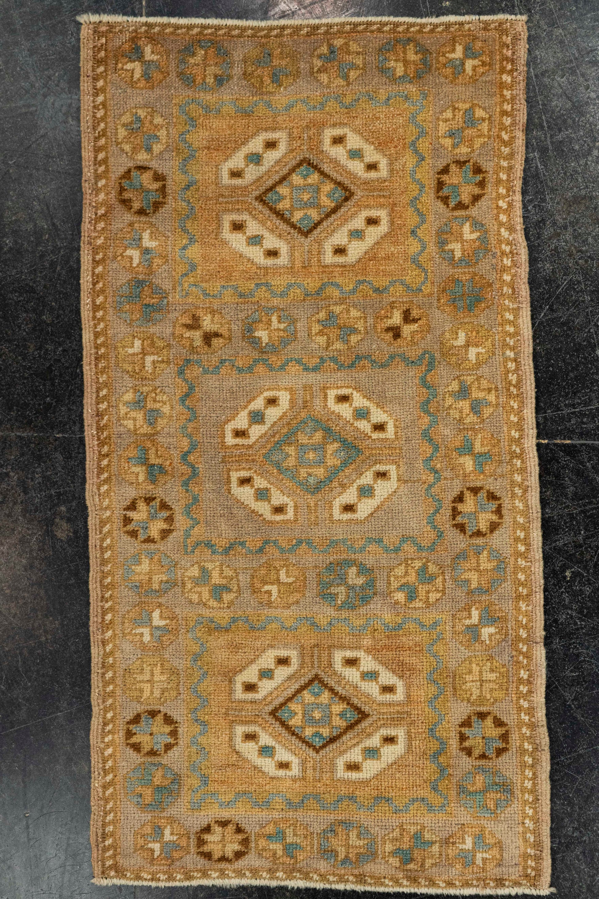 Turkish Mini Rug Oriental Hand Knotted Vintage Rug  1'8" x  3'2" #22062