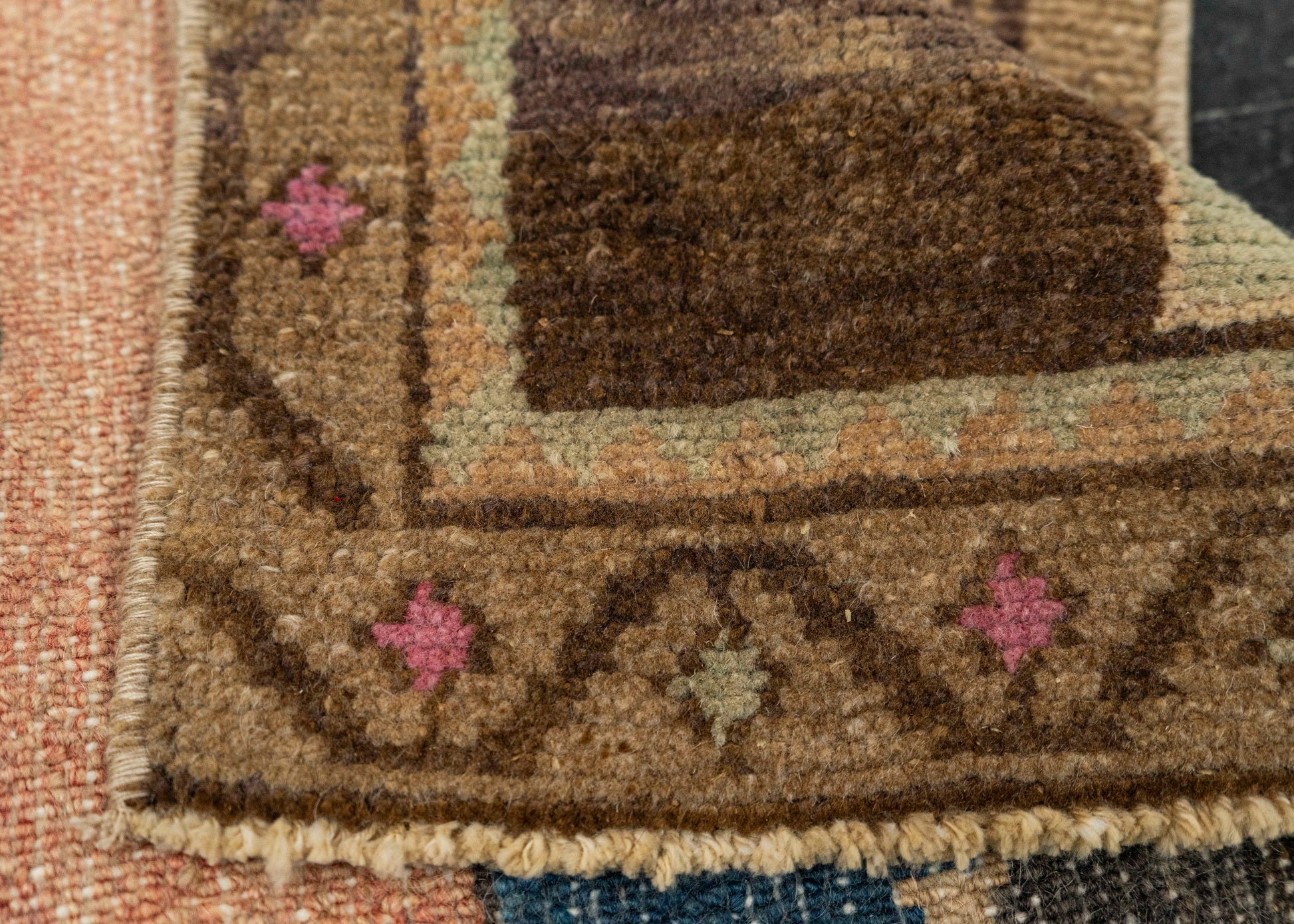 Turkish Mini Rug Oriental Hand Knotted Vintage Rug 1'7" x 3' #21243