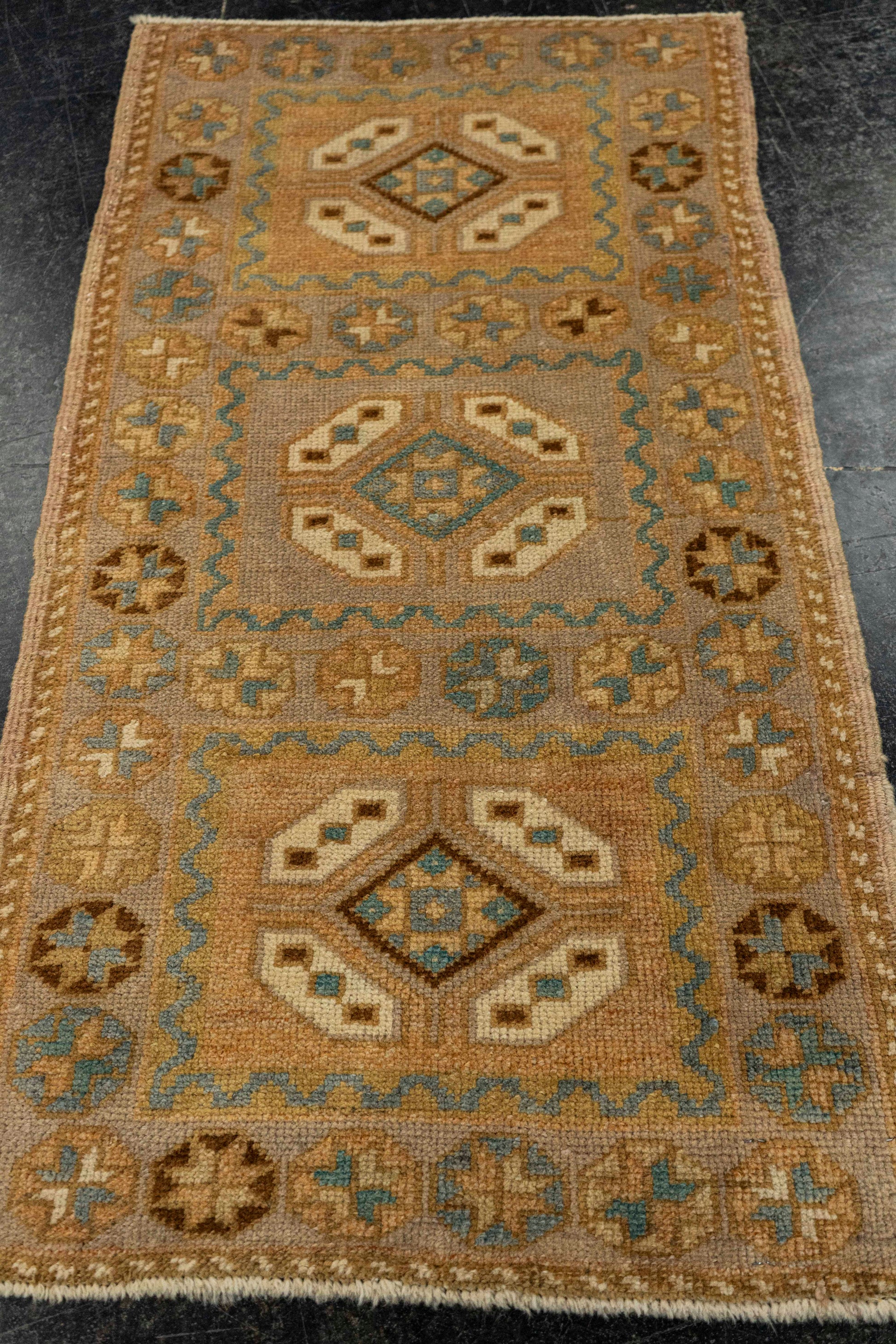 Turkish Mini Rug Oriental Hand Knotted Vintage Rug  1'8" x  3'2" #22062