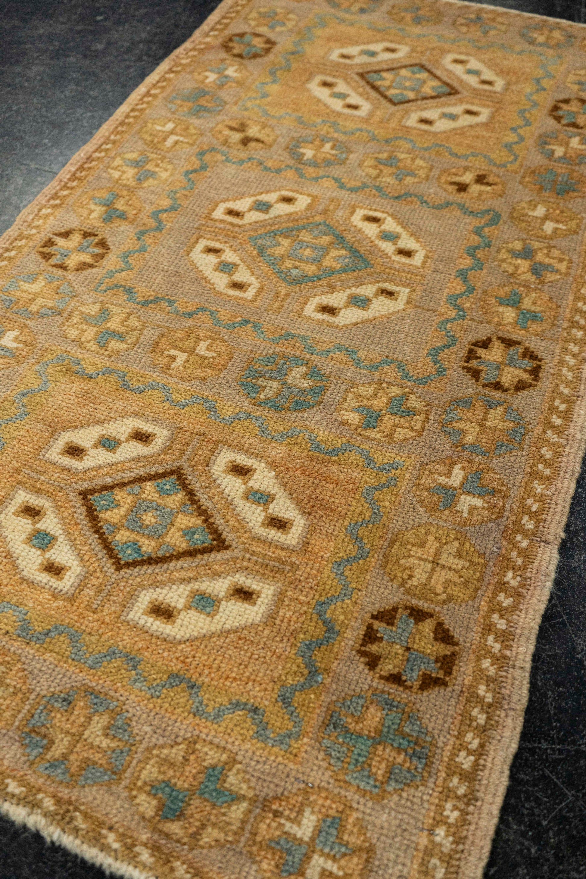 Turkish Mini Rug Oriental Hand Knotted Vintage Rug  1'8" x  3'2" #22062