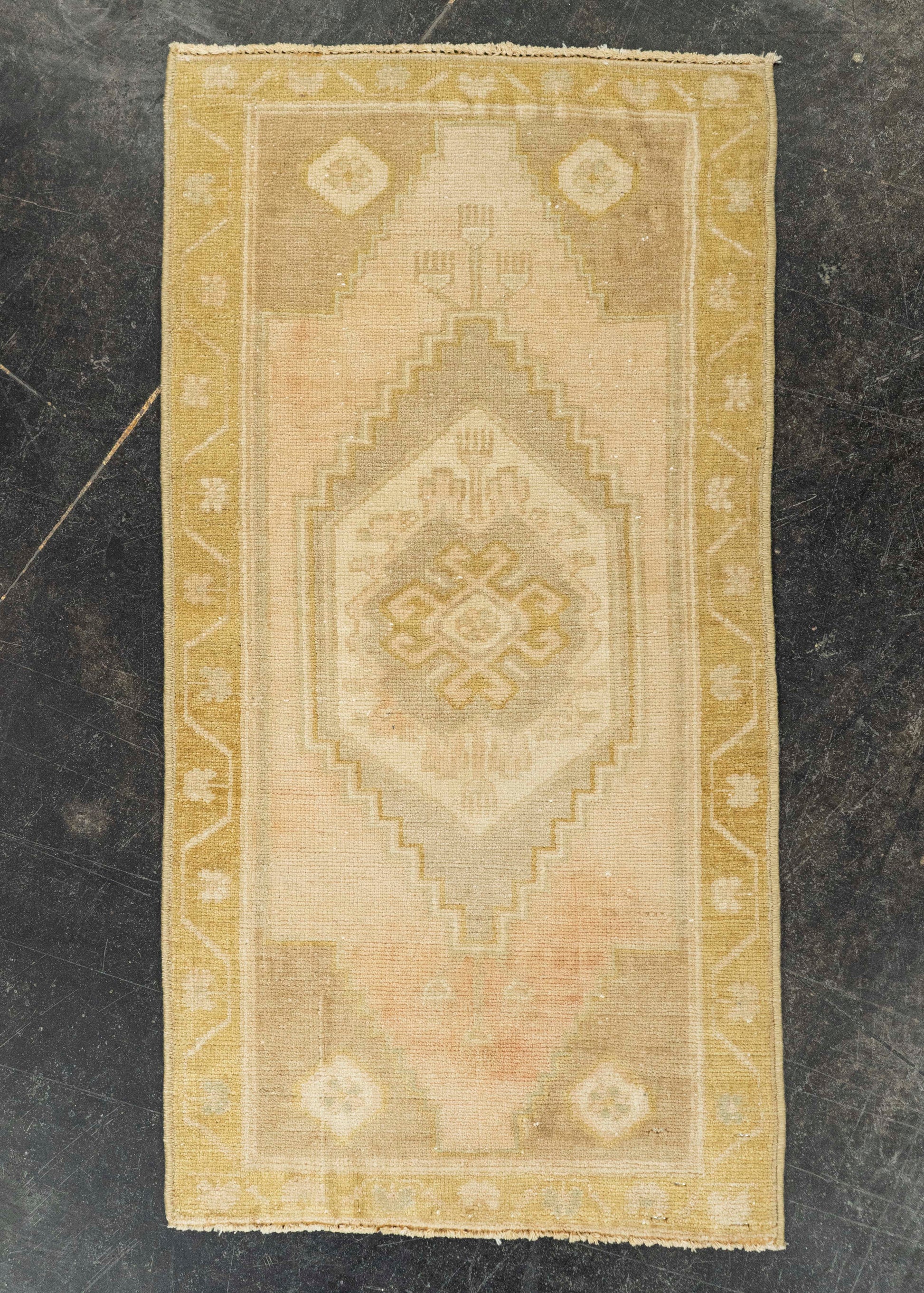 Turkish Mini Rug Oriental Hand Knotted Vintage Rug 1'6" x 2'11" #21242