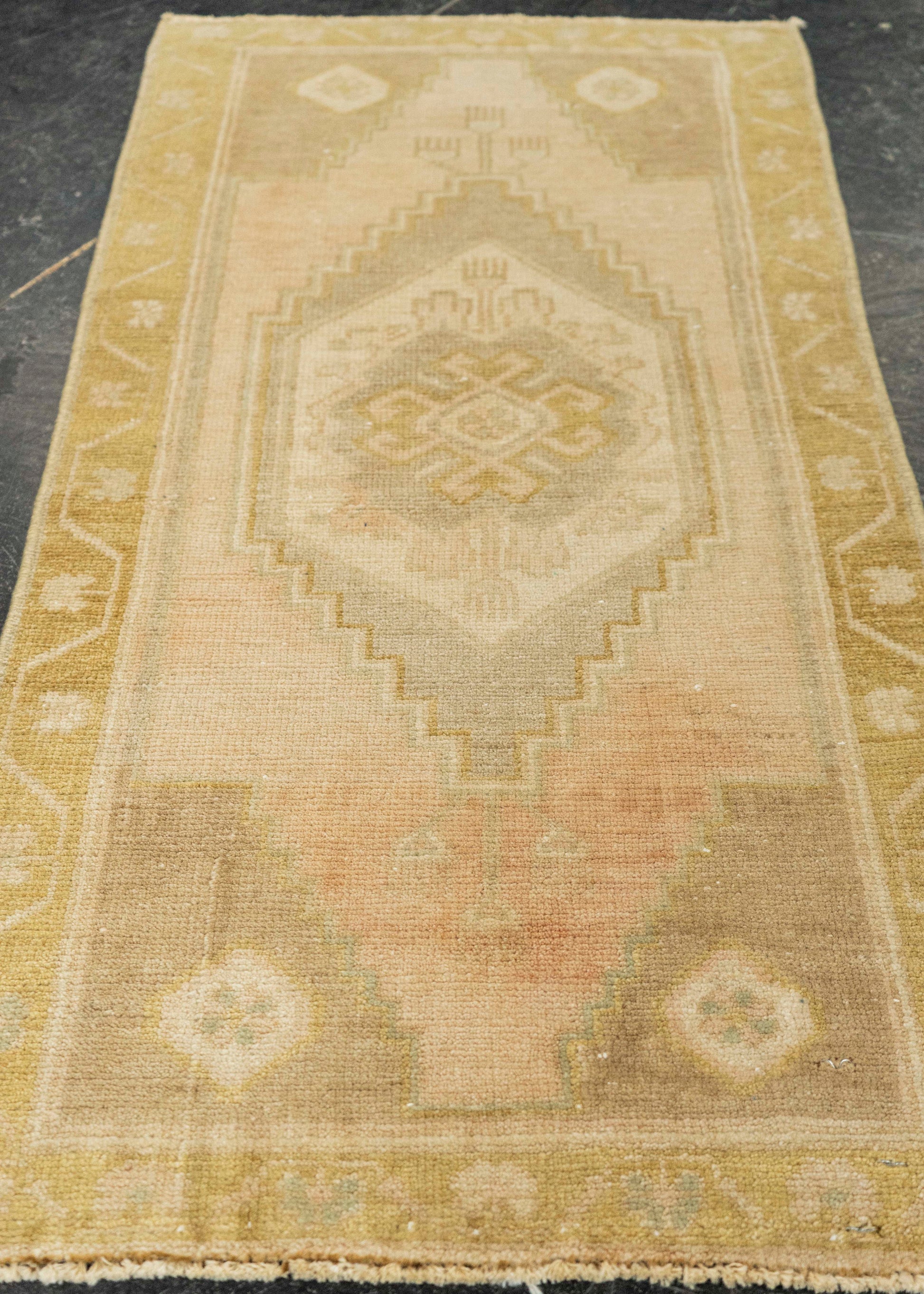 Turkish Mini Rug Oriental Hand Knotted Vintage Rug 1'6" x 2'11" #21242